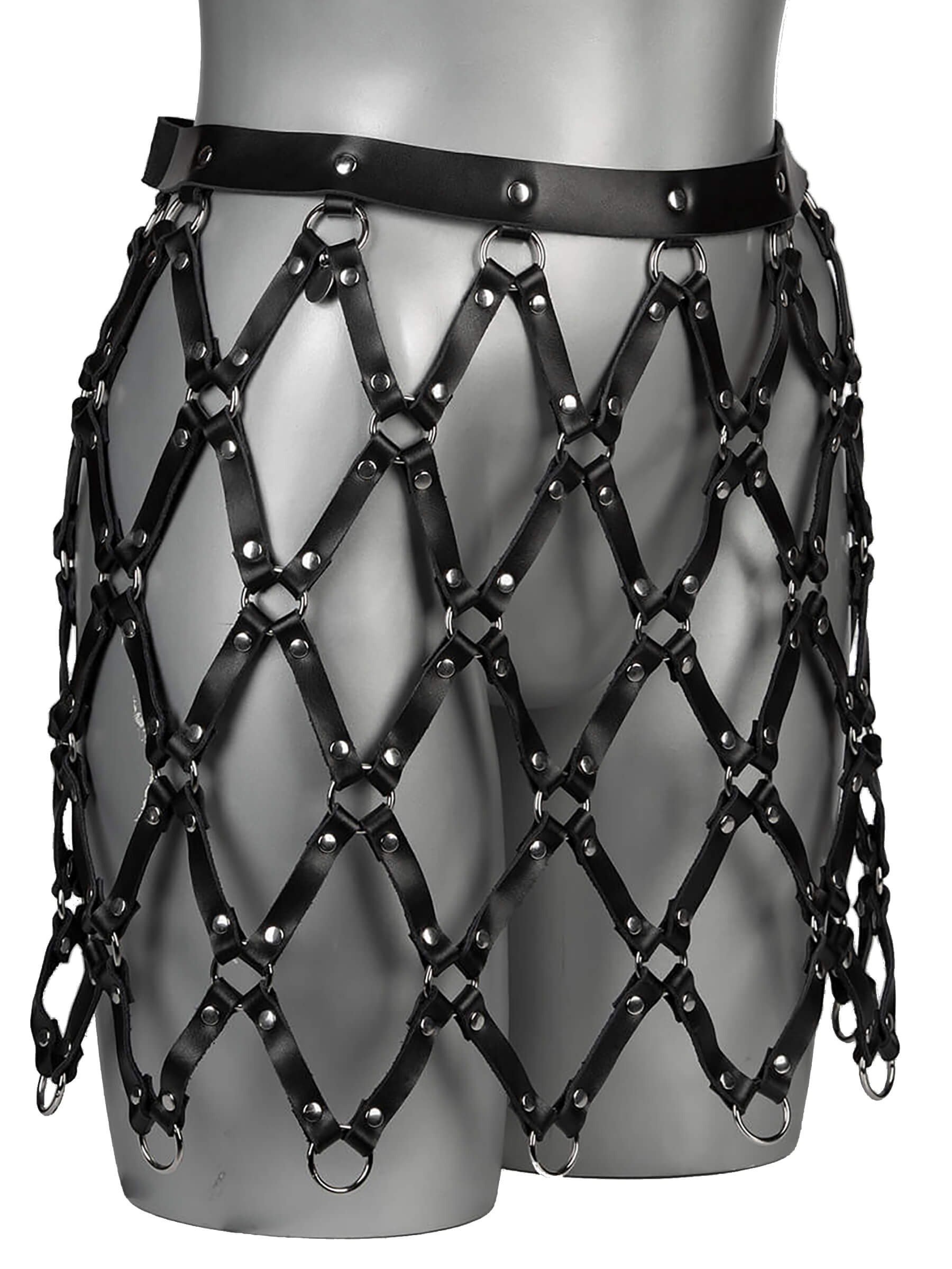 SUBMISSIVE KORT - Real Leather Harness Skirt