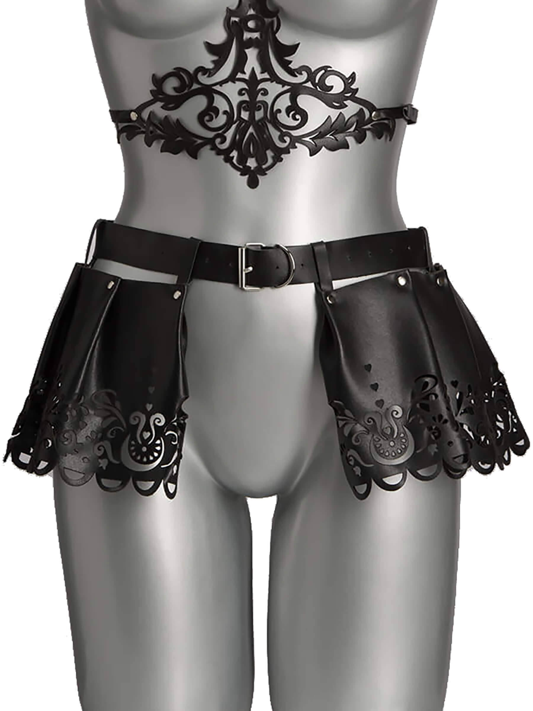 Echt Leder Harness Minirock