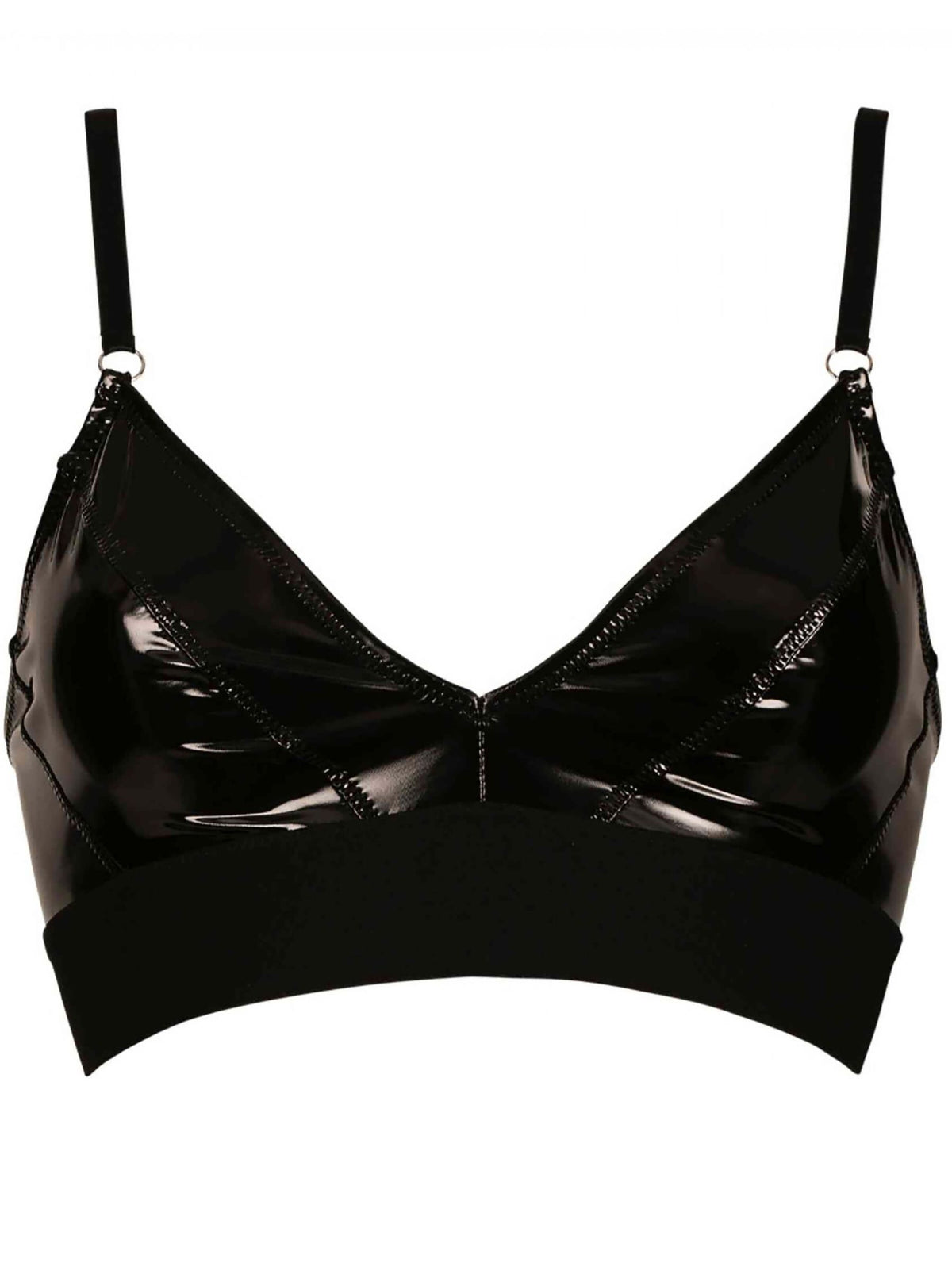 Black vinyl bra