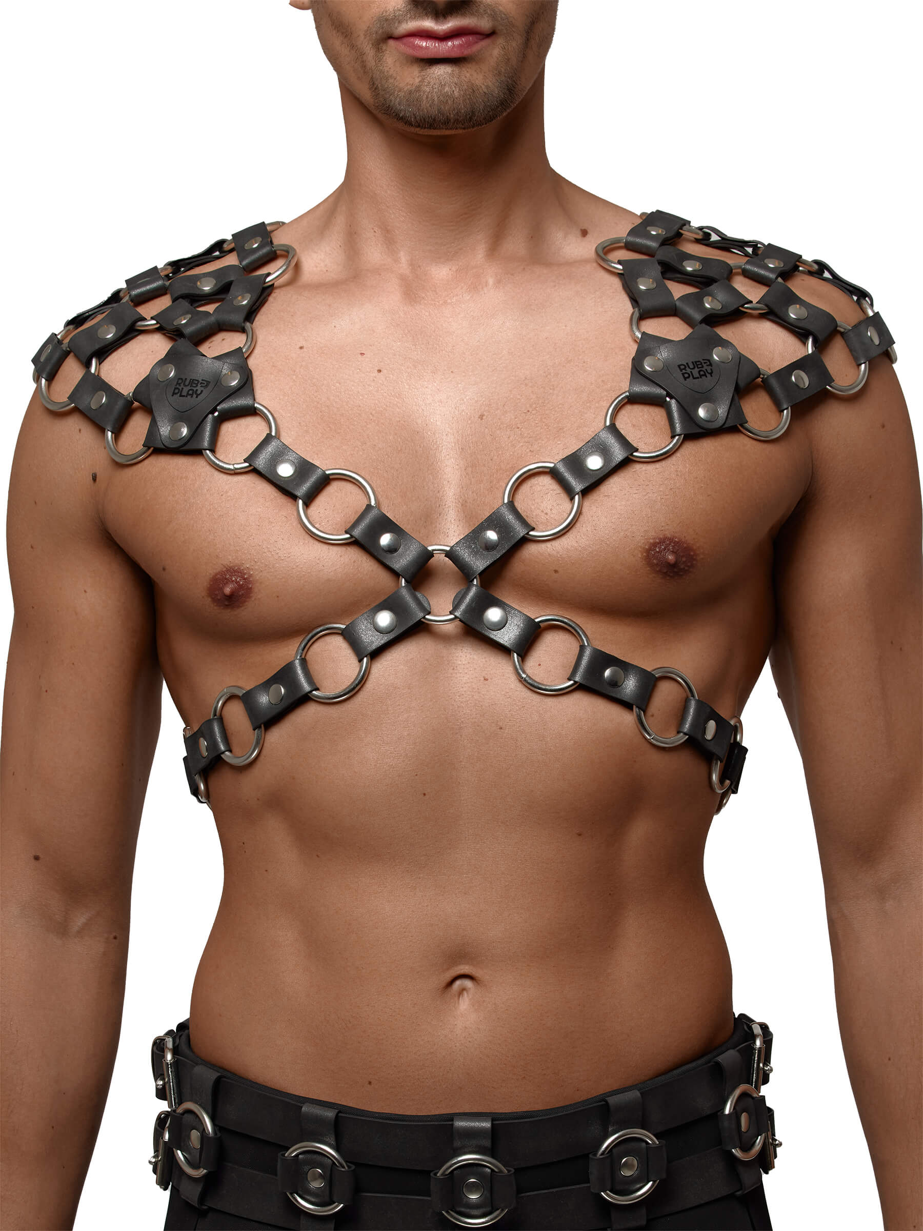 Latex - Gummi Harness - Crossed Ring Harness