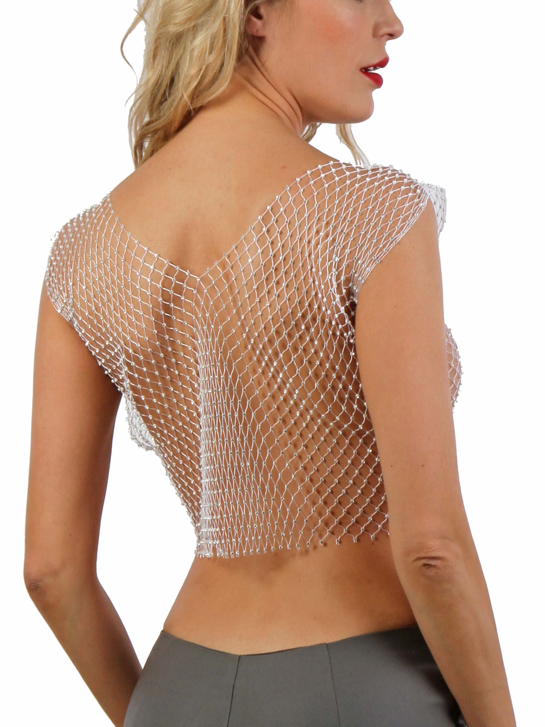 Netztop mit Strasssteinen