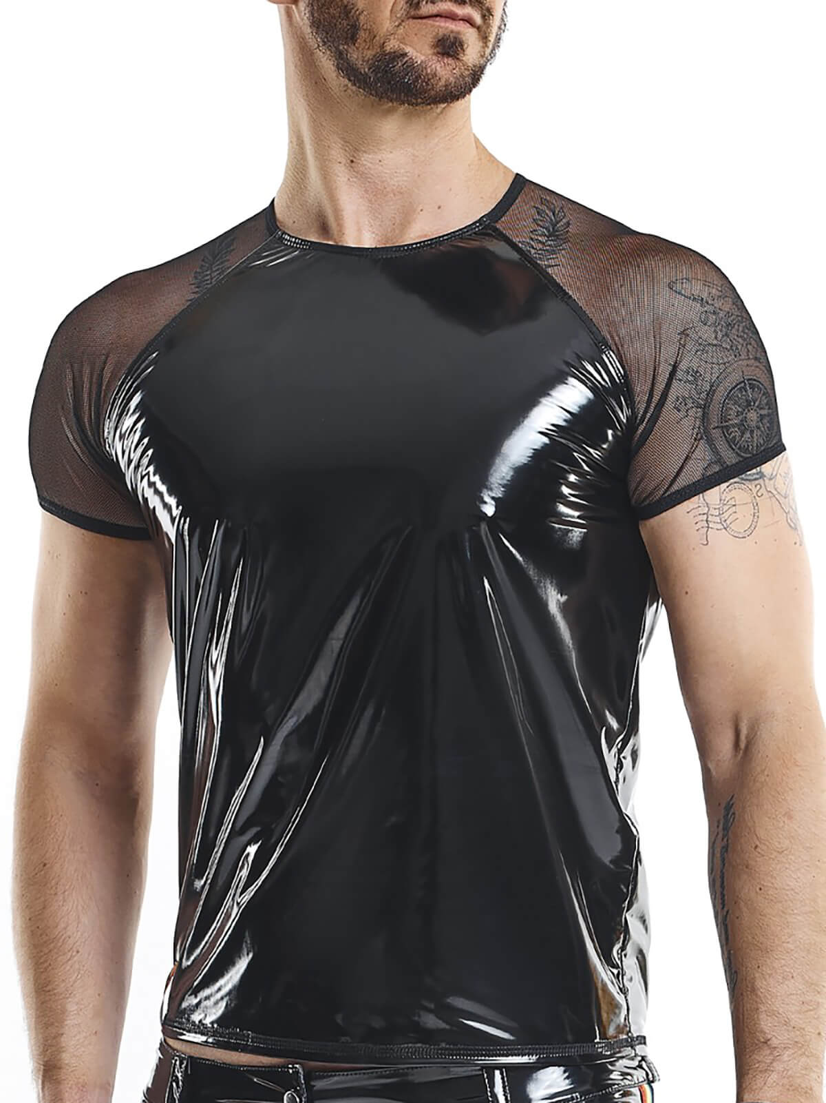 Herren Lack Netzshirt