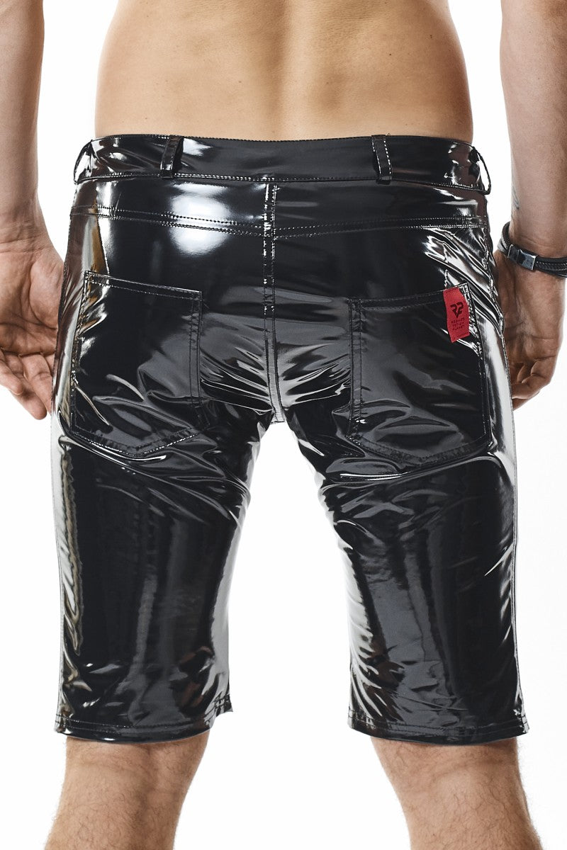 Men's patent leather shorts