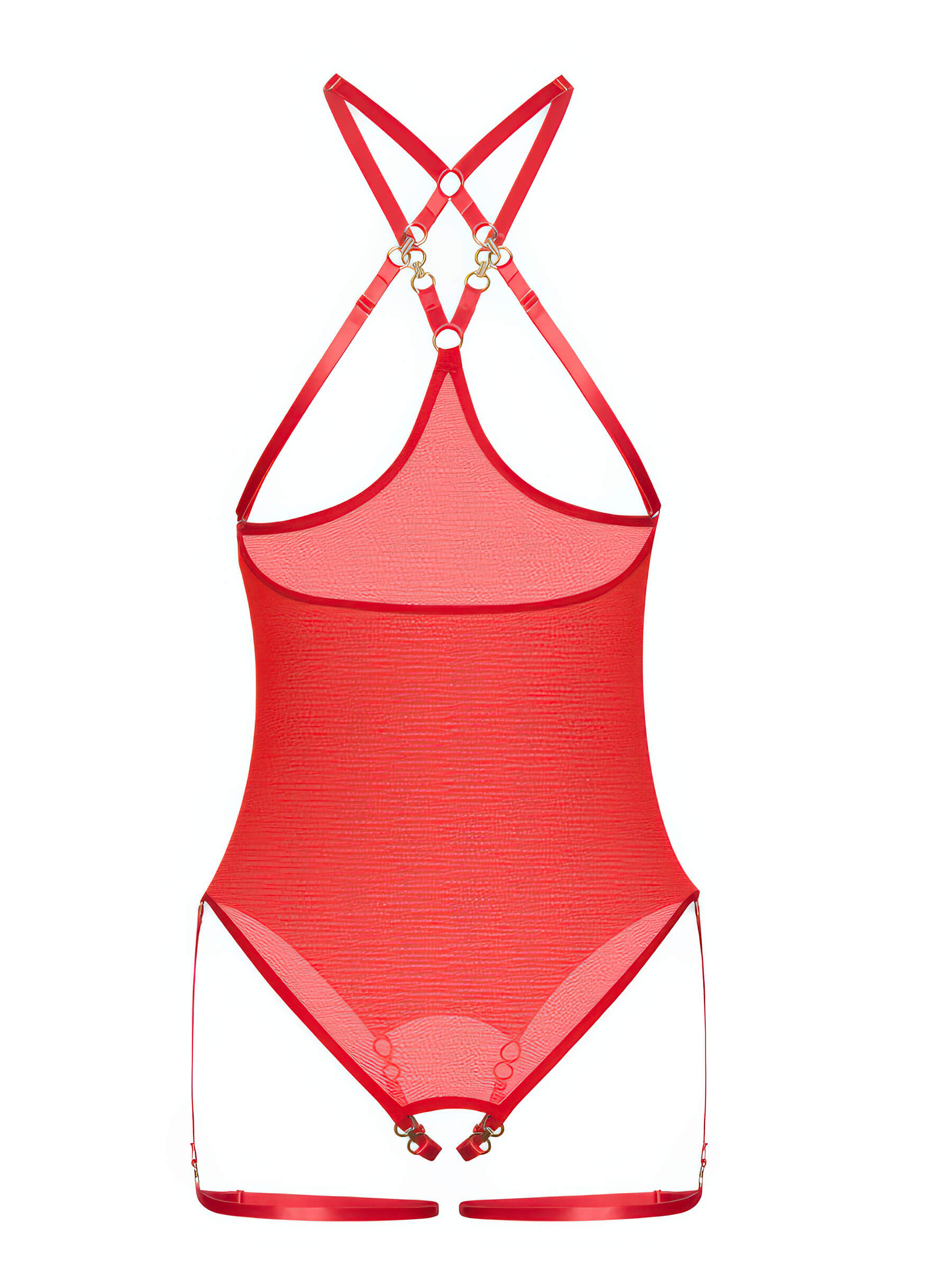 Transparent mesh bodysuit – cup- and crotch-free bodysuit