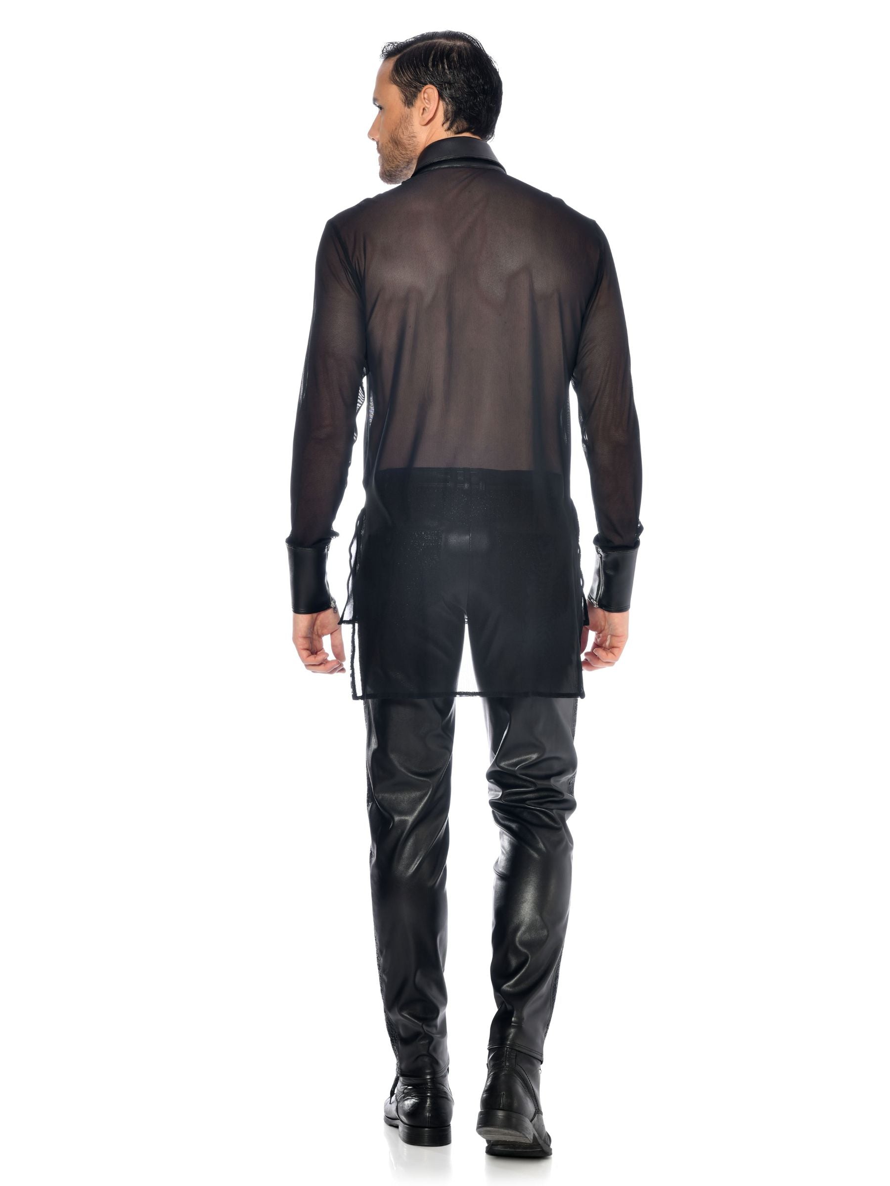 Jayden men's shirt, black, transparent