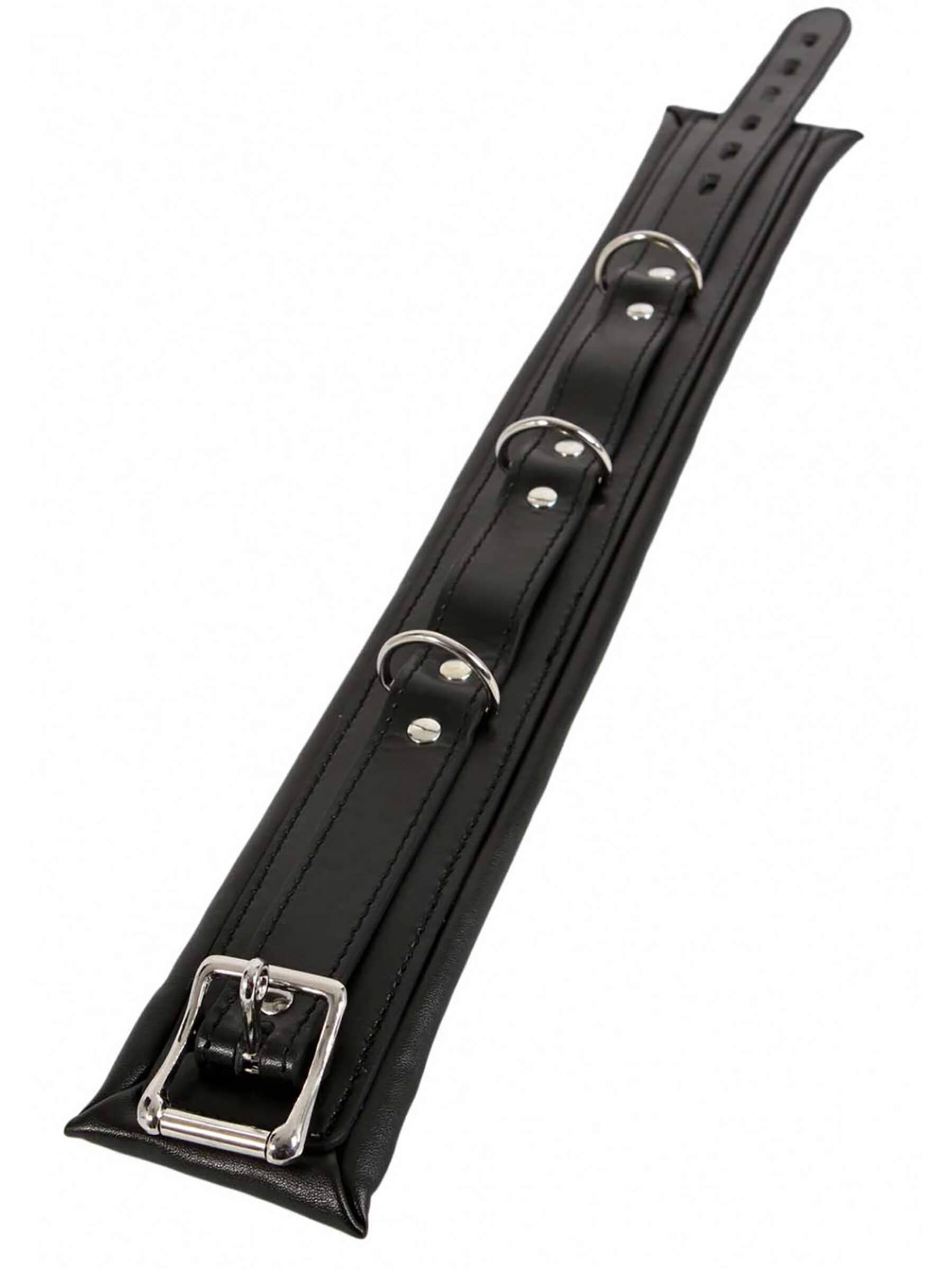 Lockable faux leather collar