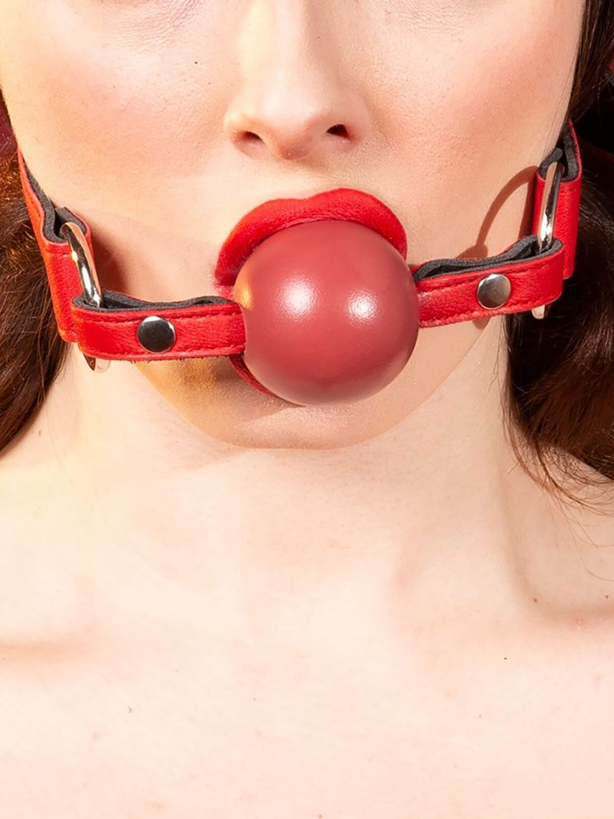 Echt Leder Gag Ball – Rot