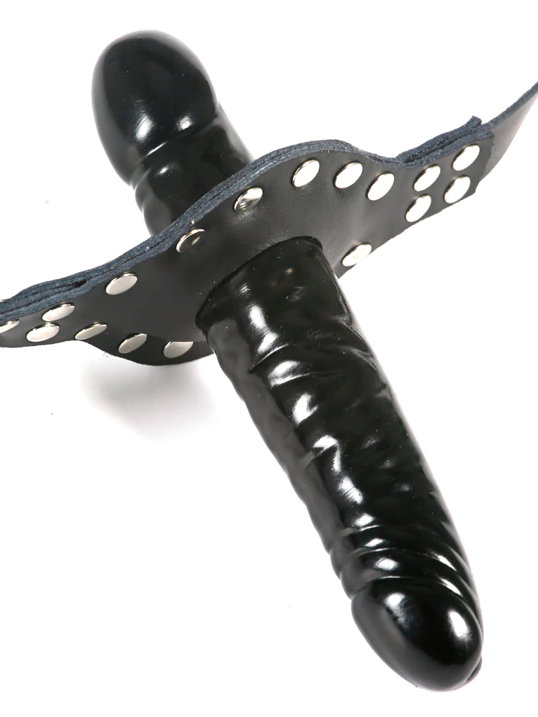 Leather Double Penis Gag