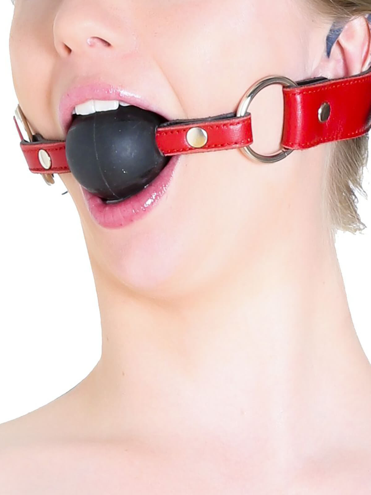 Echt Leder Gag Ball – Rot