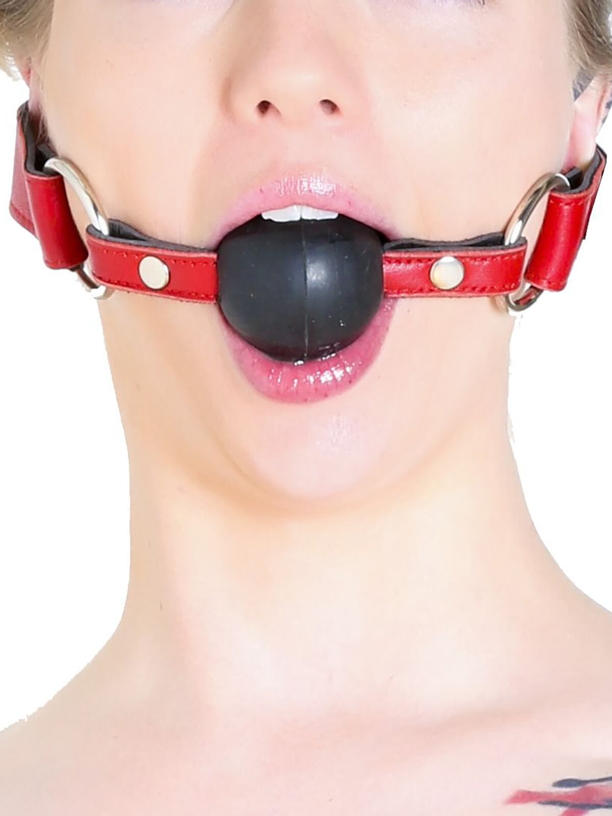 Echt Leder Gag Ball – Rot