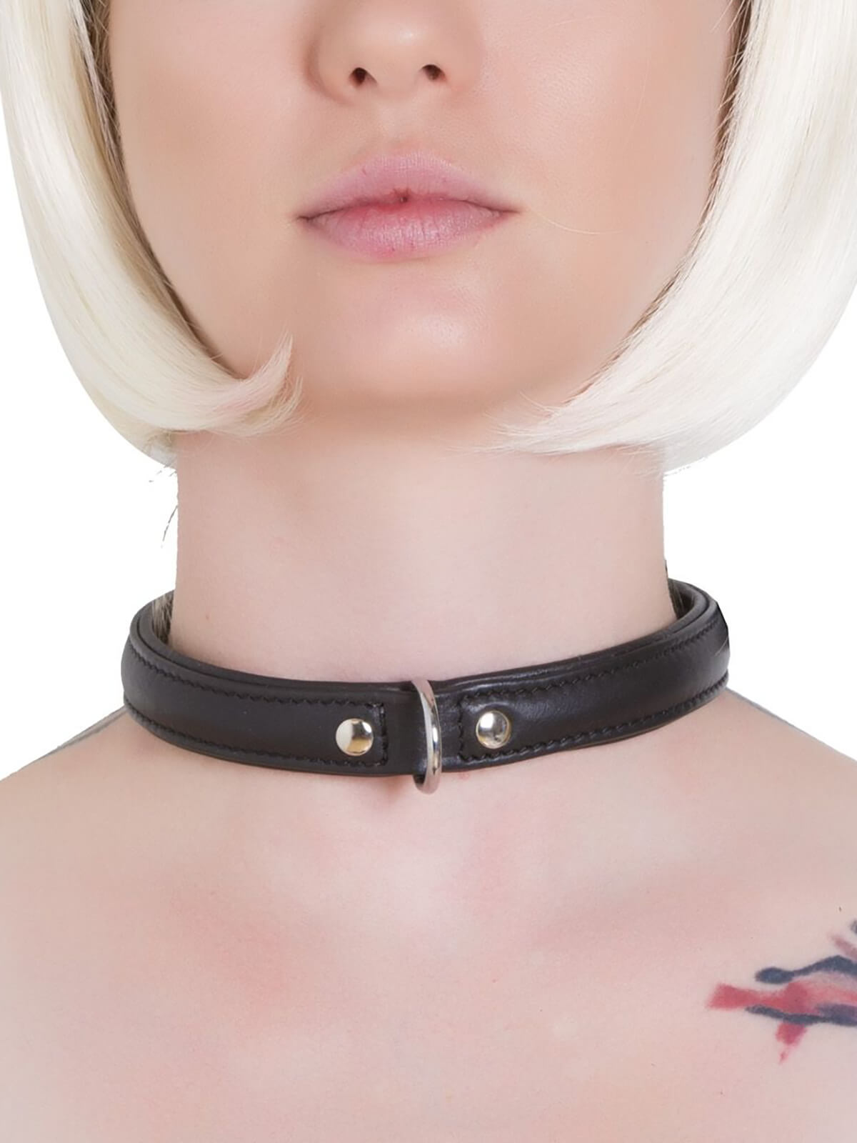 Leder Halsband Schwarz