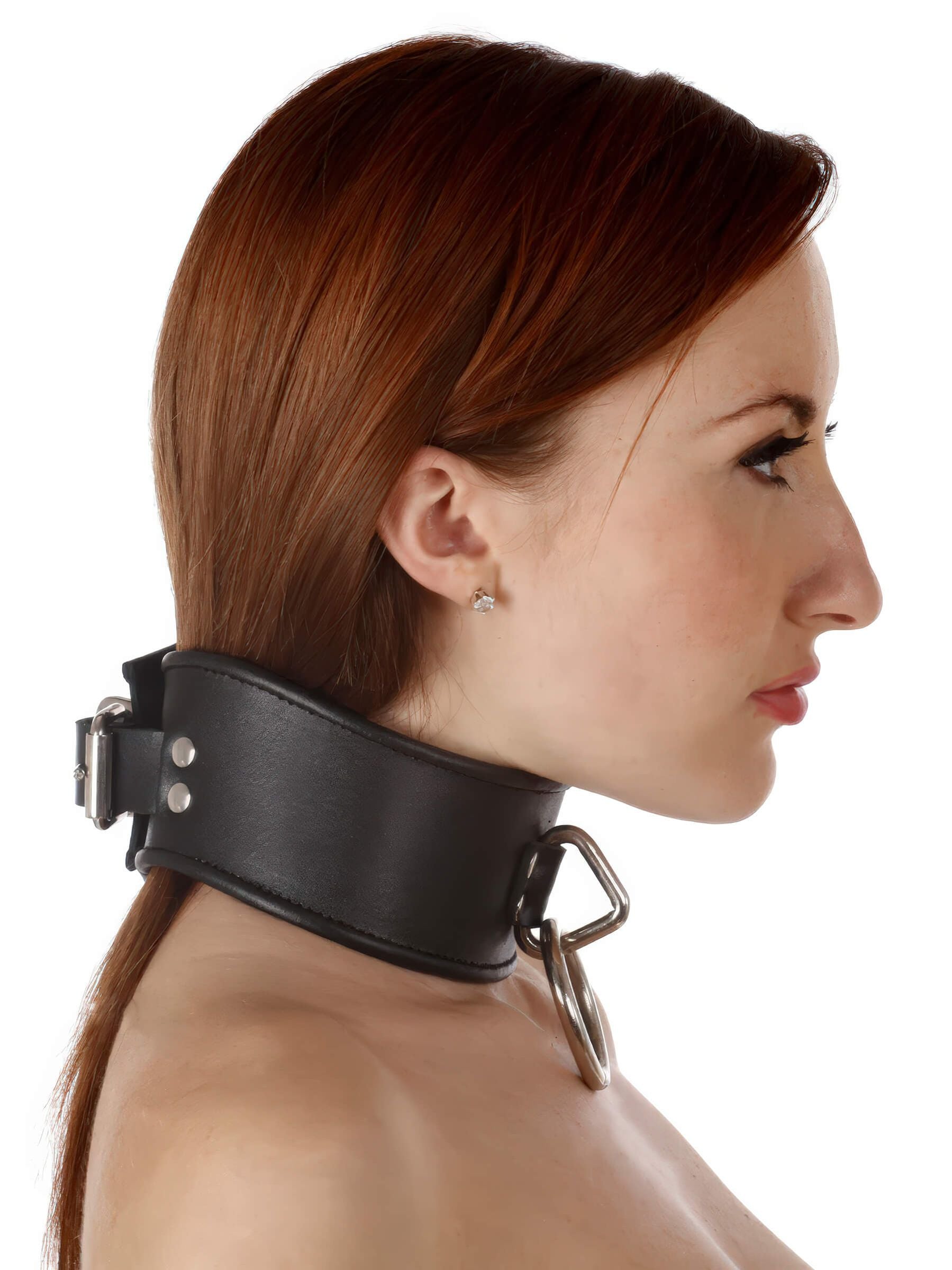 Leder Halsband Schwarz