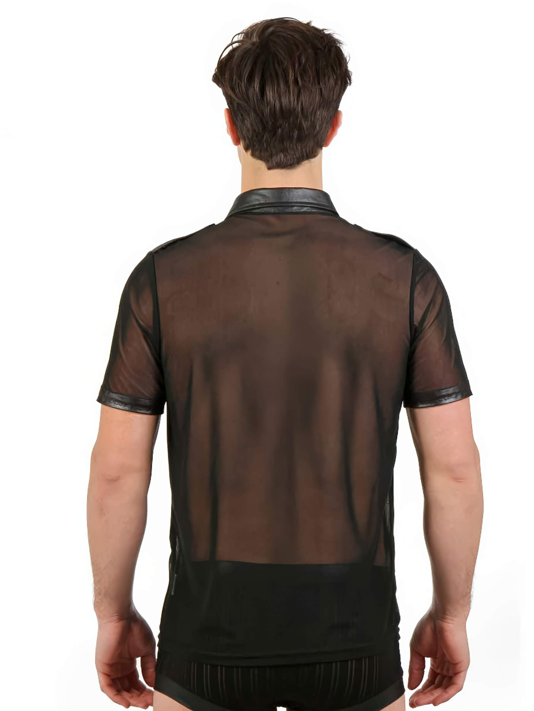 Men's V-neck fishnet T-Shirt