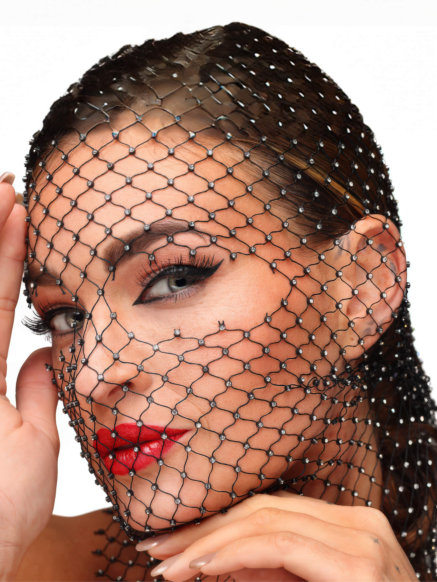 Starlet Face Rhinestone Mask