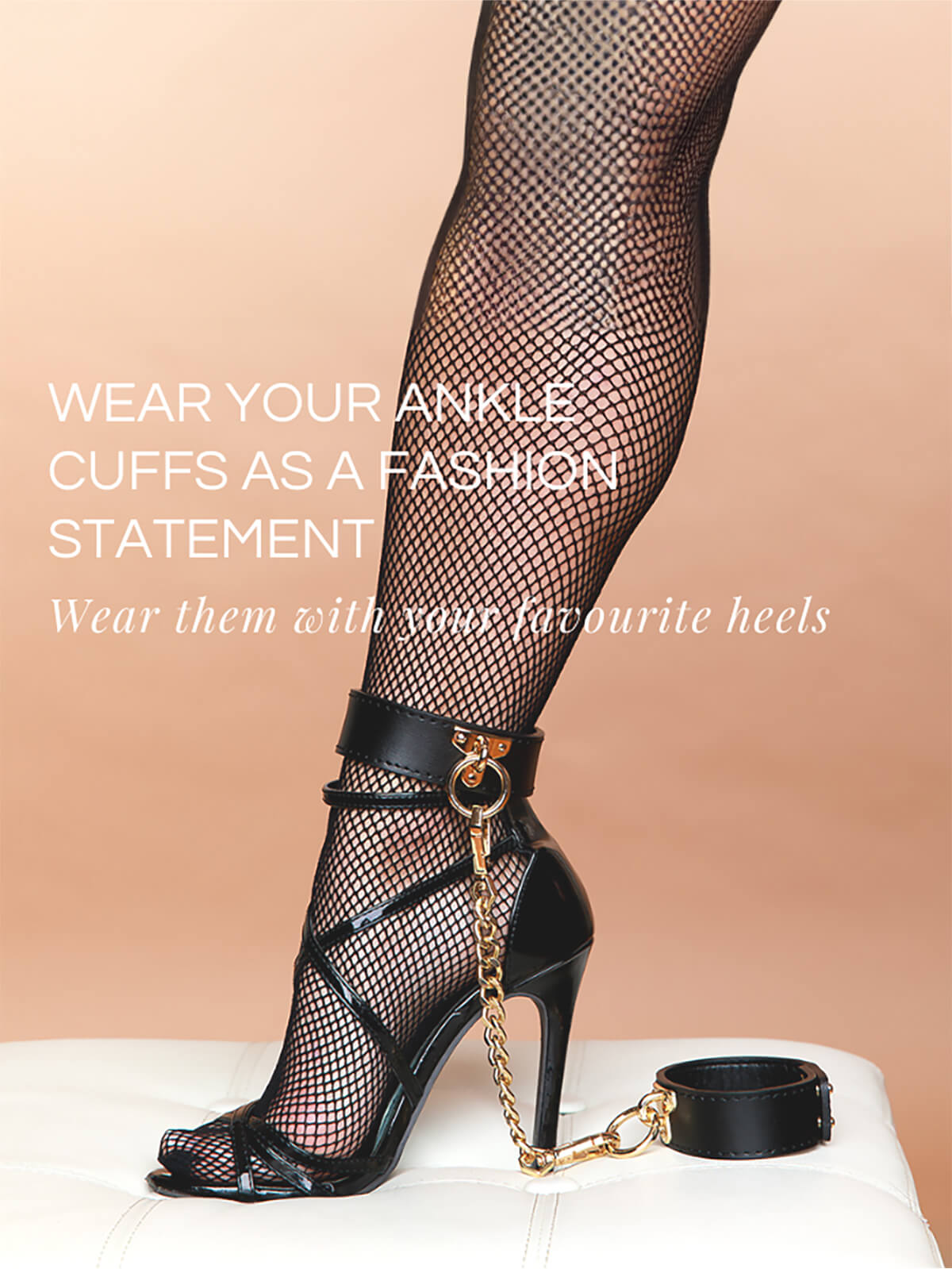 Faux leather ankle cuffs
