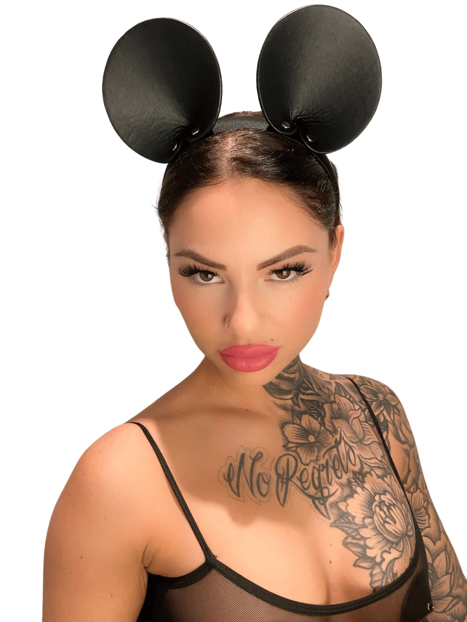 Faux leather mouse ears