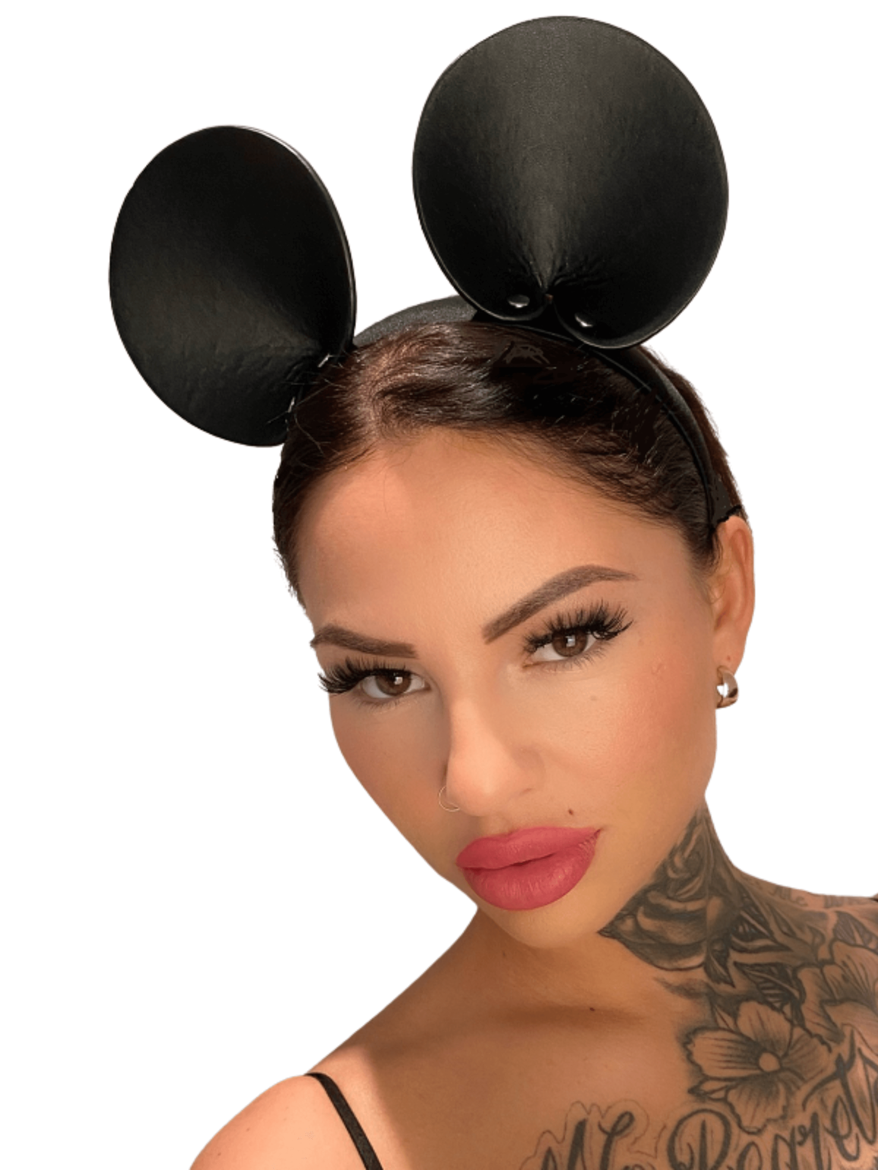 Faux leather mouse ears