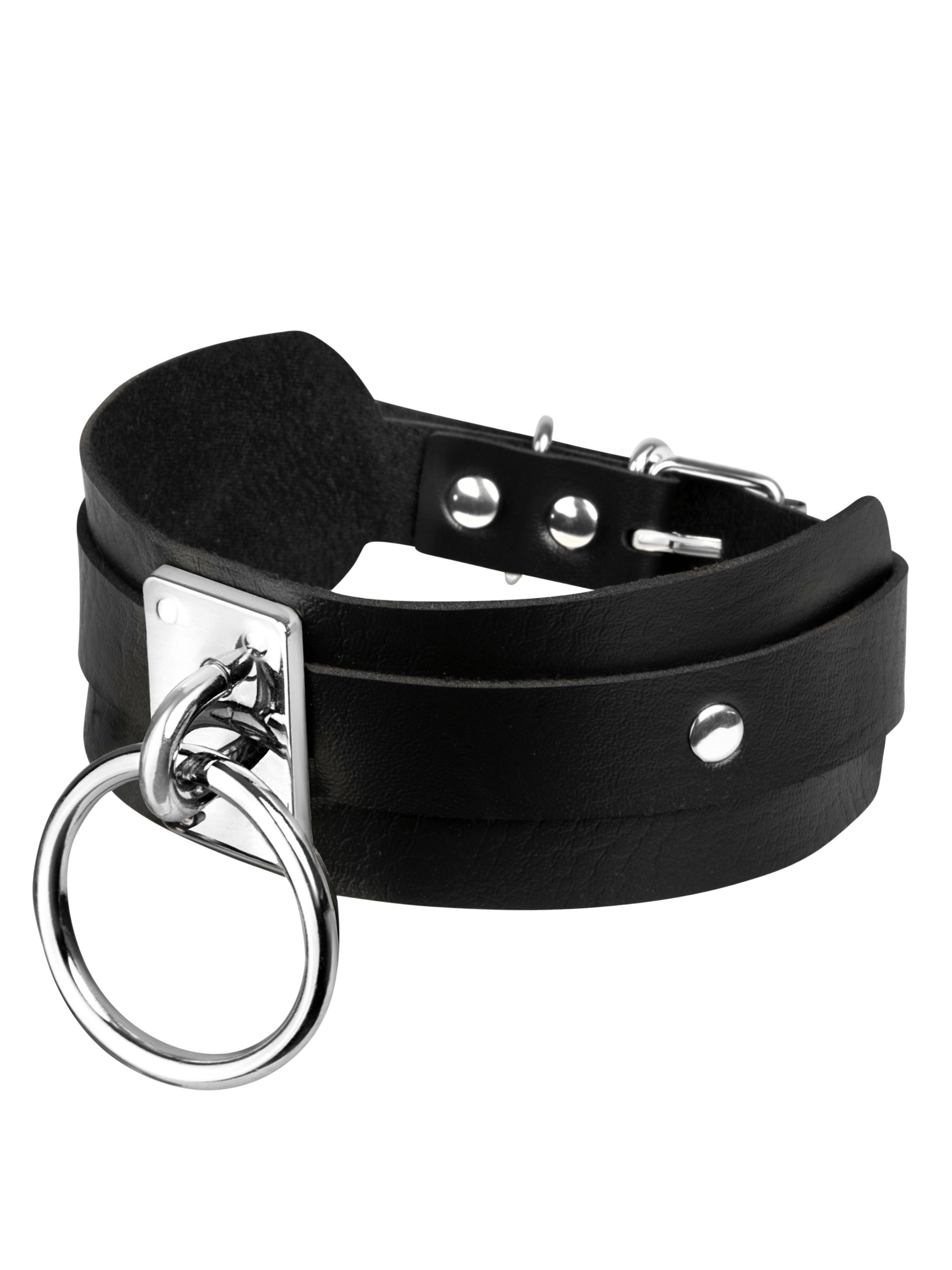 Faux leather O-ring collar