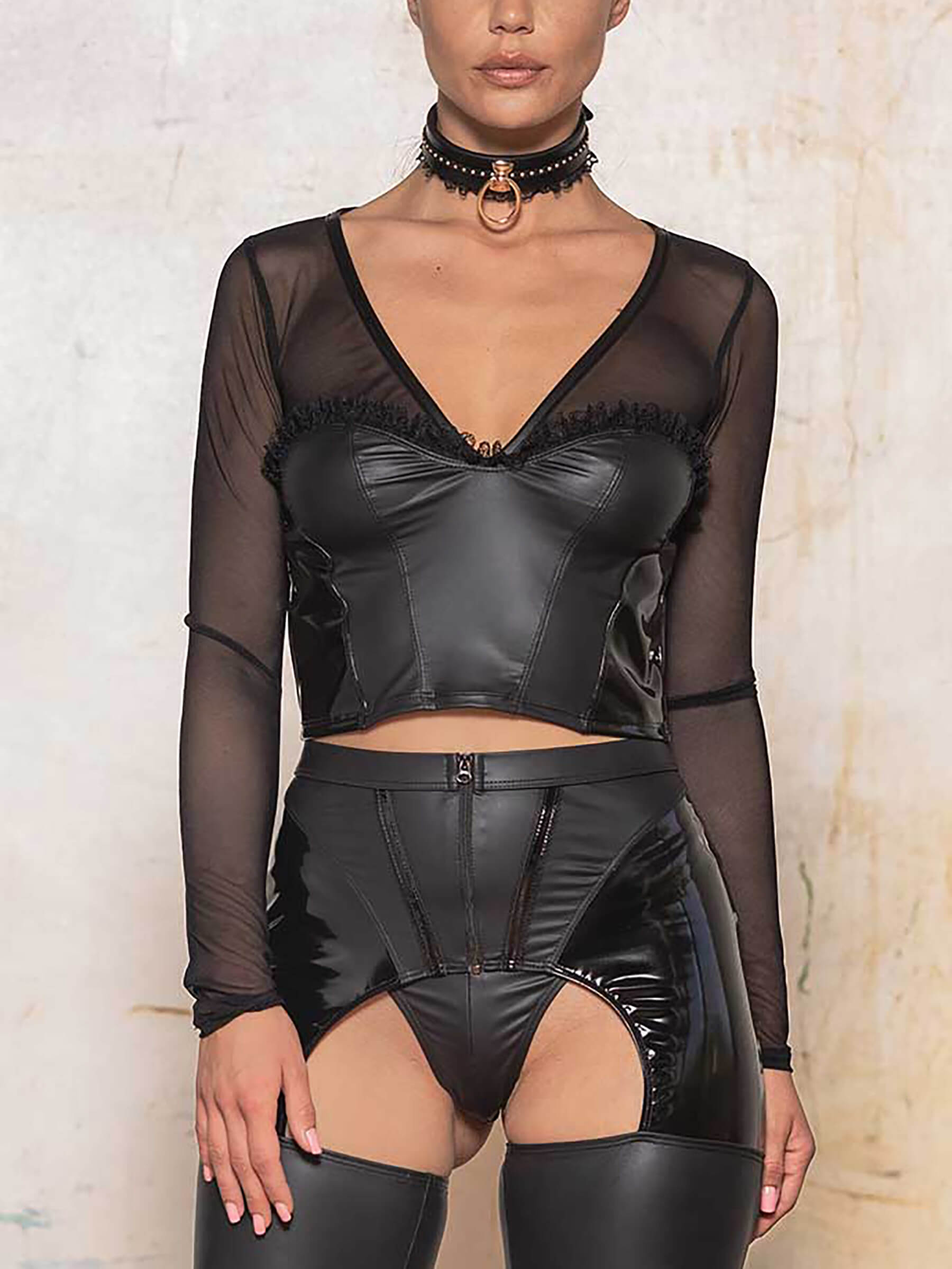 Kunstleder Top Tonnerre