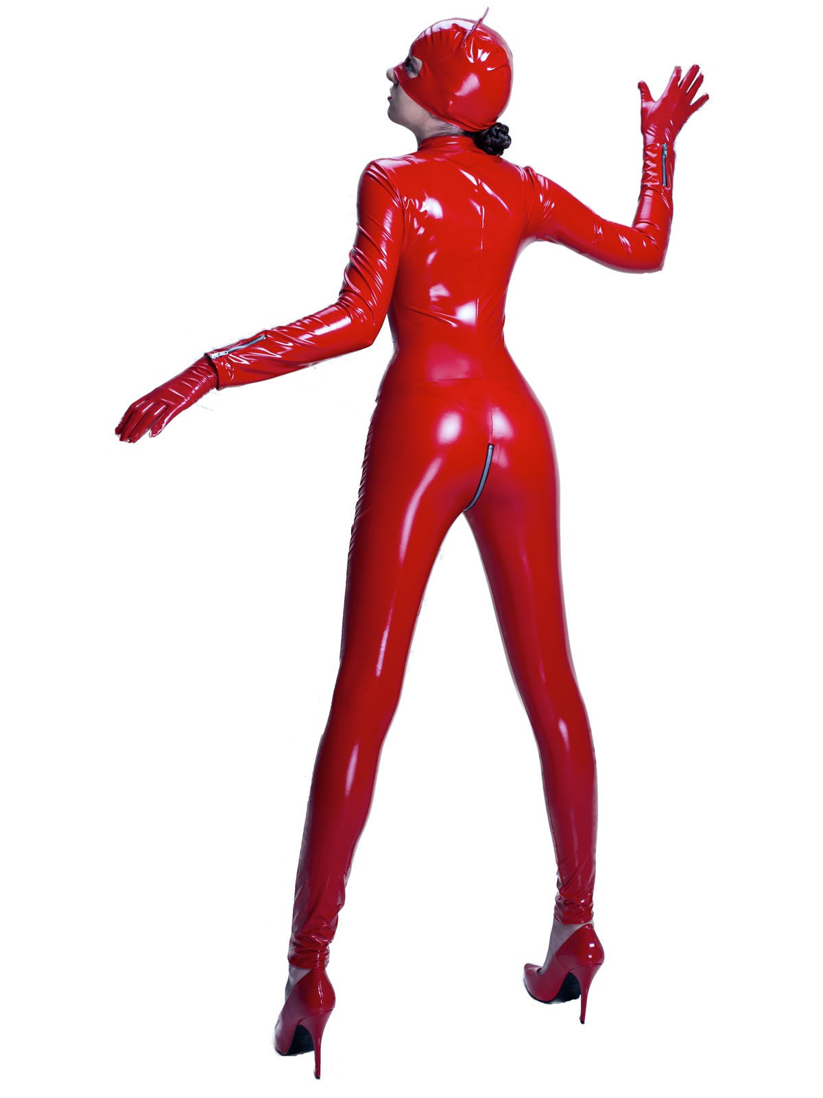 Lackcatsuit Catwomen Anzug Lackoveral Lackanzug Catsuit Catanzaro C04903 LackRot