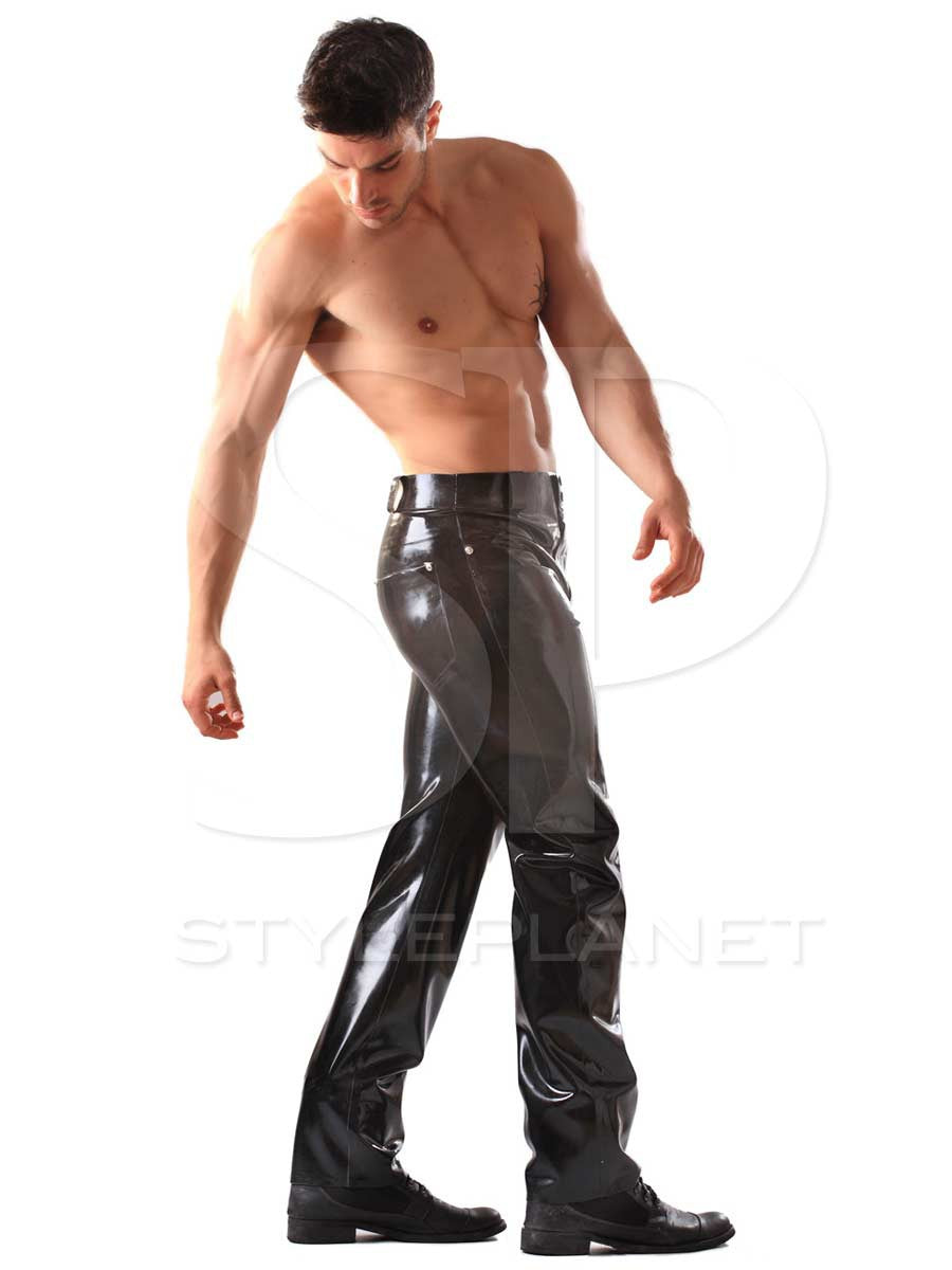 Herren Latex Jeans