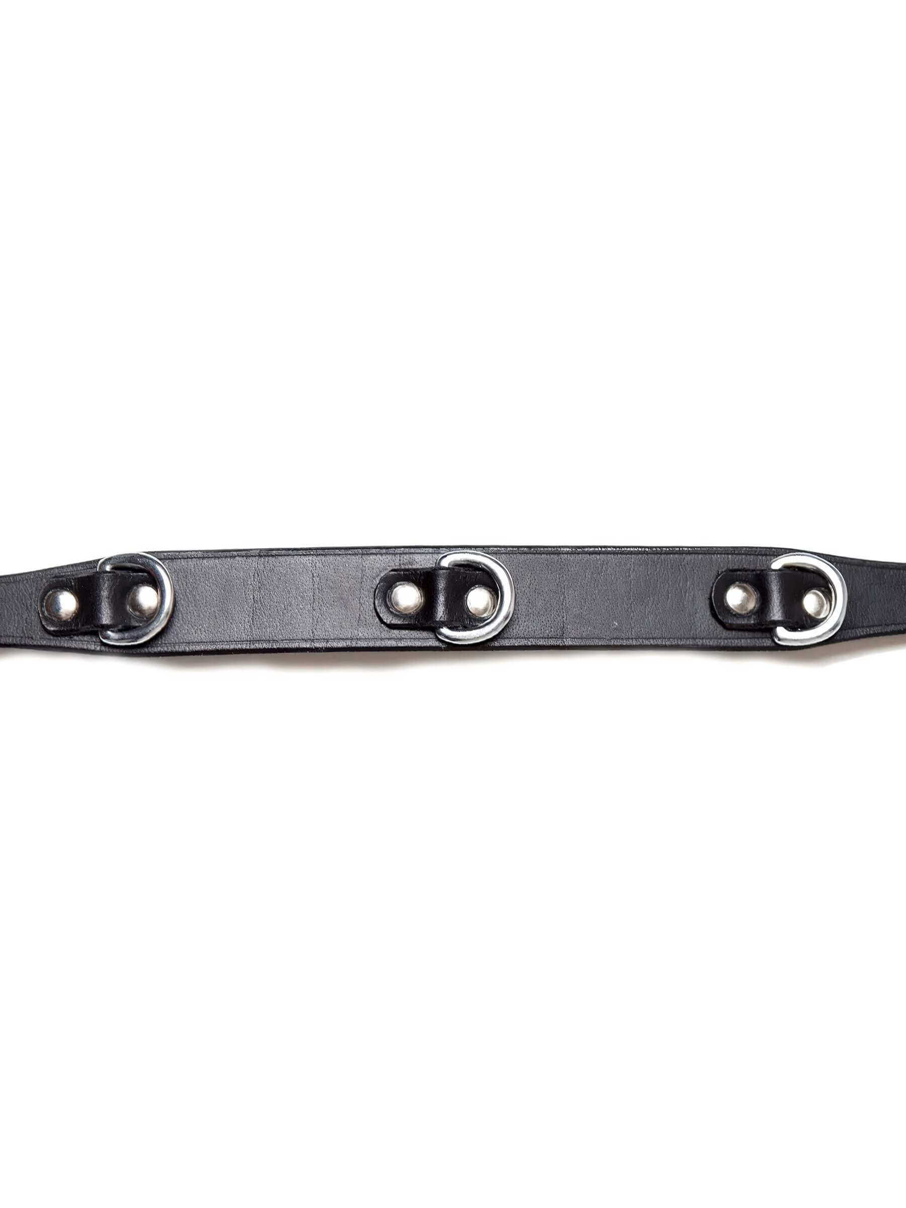 Leder Dreier D-Ring Halsband Schwarz