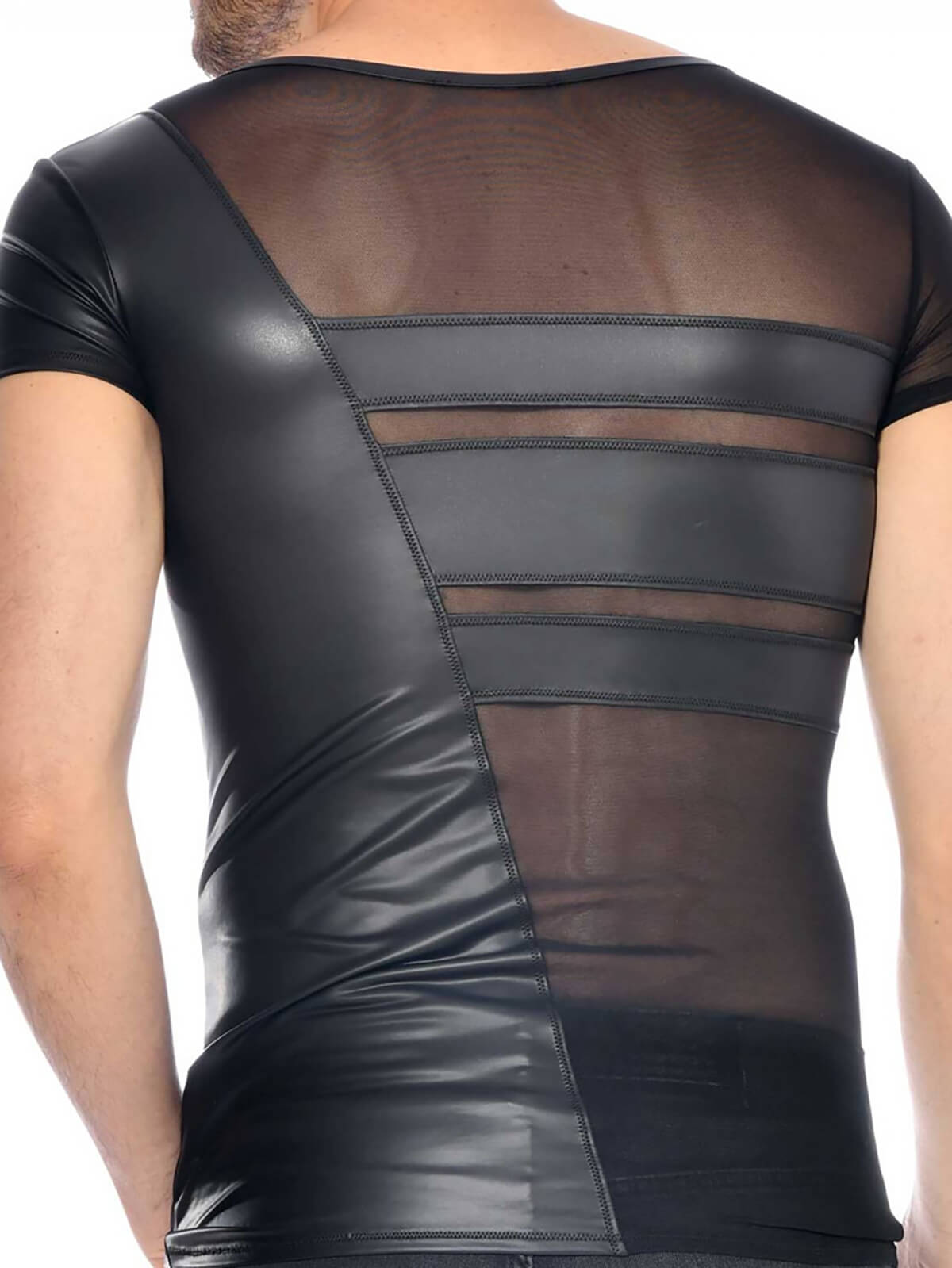 netzhemd, Herrenlederhemd, ledershirt, übergröße, Tshirt aus kunstleder, Kunstleder T shirt, Tshirt aus Wetlook, Wetlook Tshirt, Tshirt, Ledershirt, wetloookeder Hemd, Herren