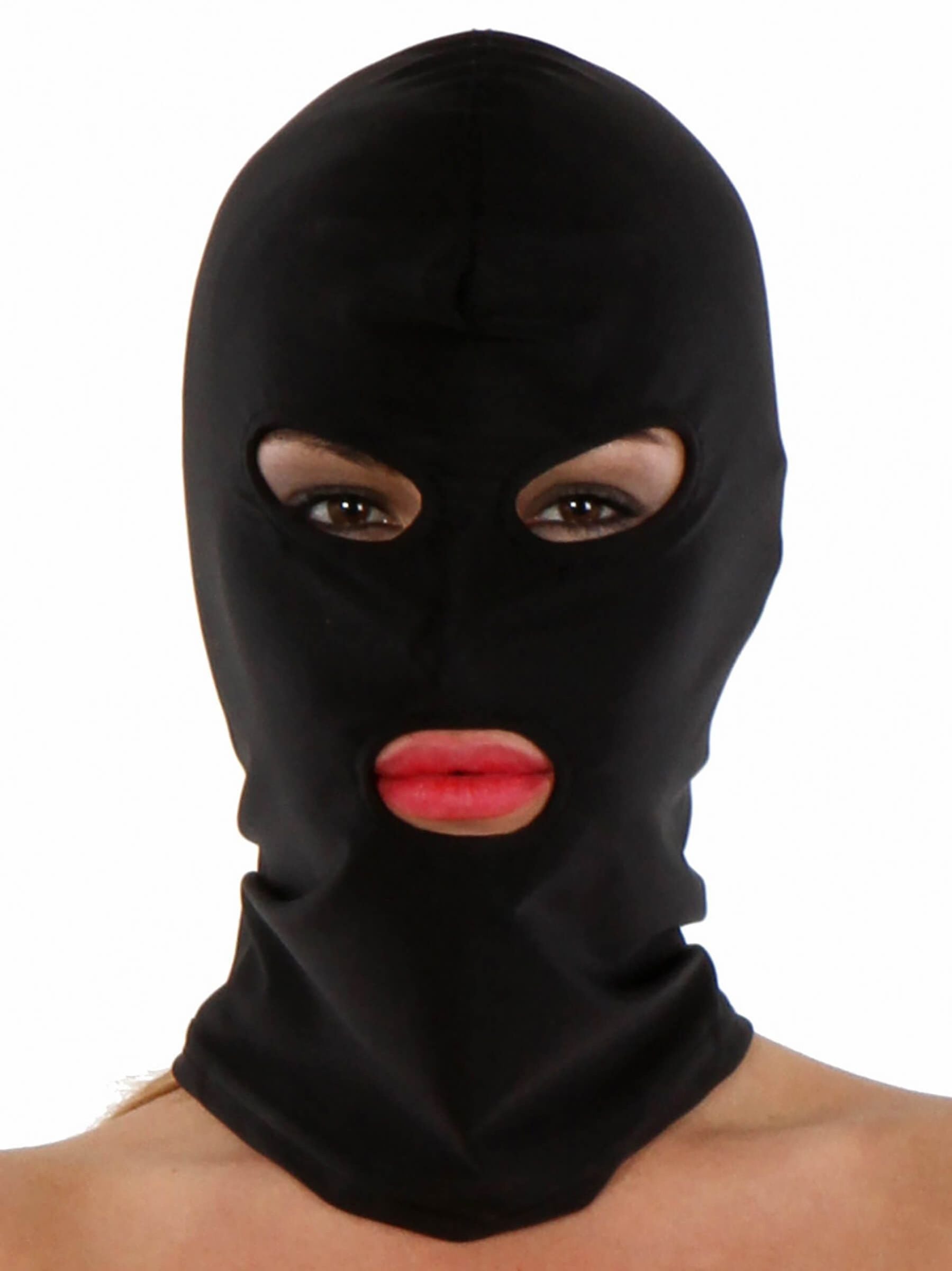 Schwarze enge Kopfmaske - Unisex