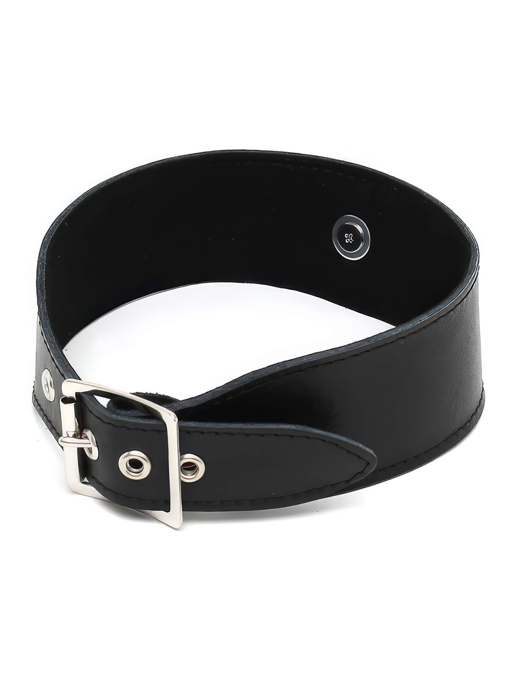 Leder Halsband mit O Ring 4 cm breit