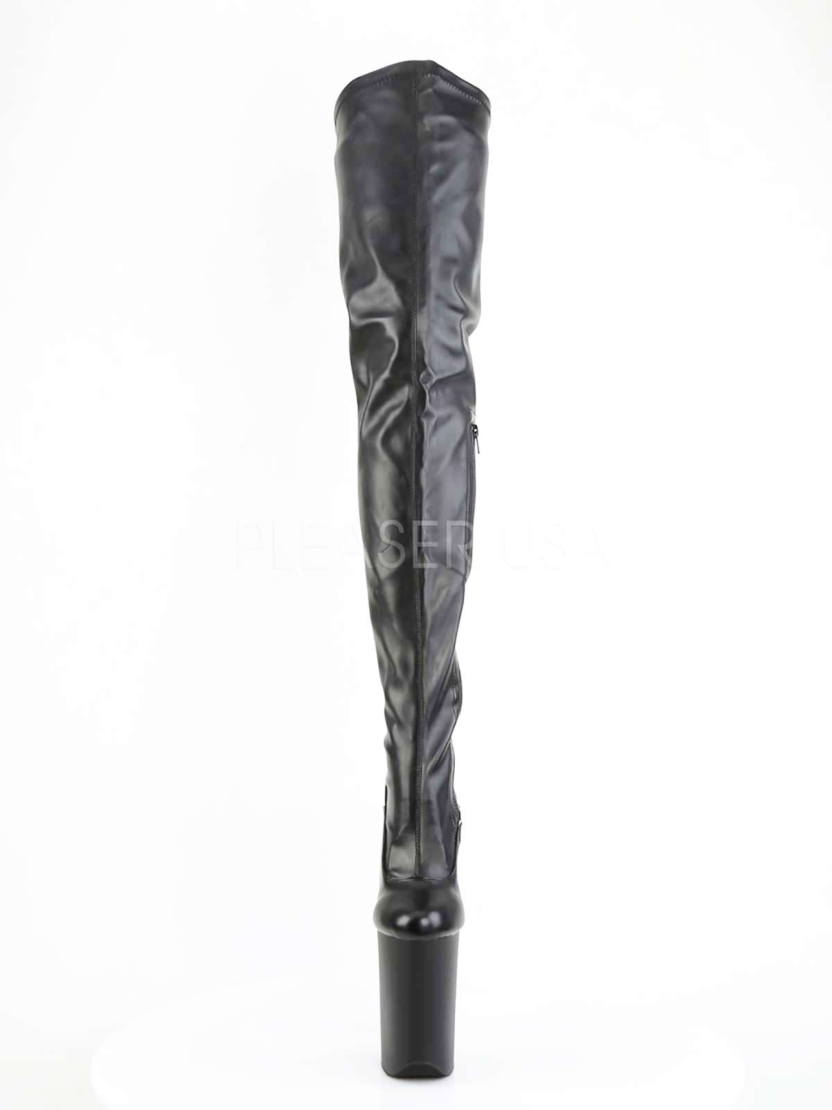 Lederstiefel, Plateau Stiefel, schwarze Kunstlederstiefel, schwarze Overknee, Stretchstiefel, Stretch, Plateau Stiefel, Oberschenkellang, Stiefel, extrem Plateau, Overknee, sehr hoch, plateau