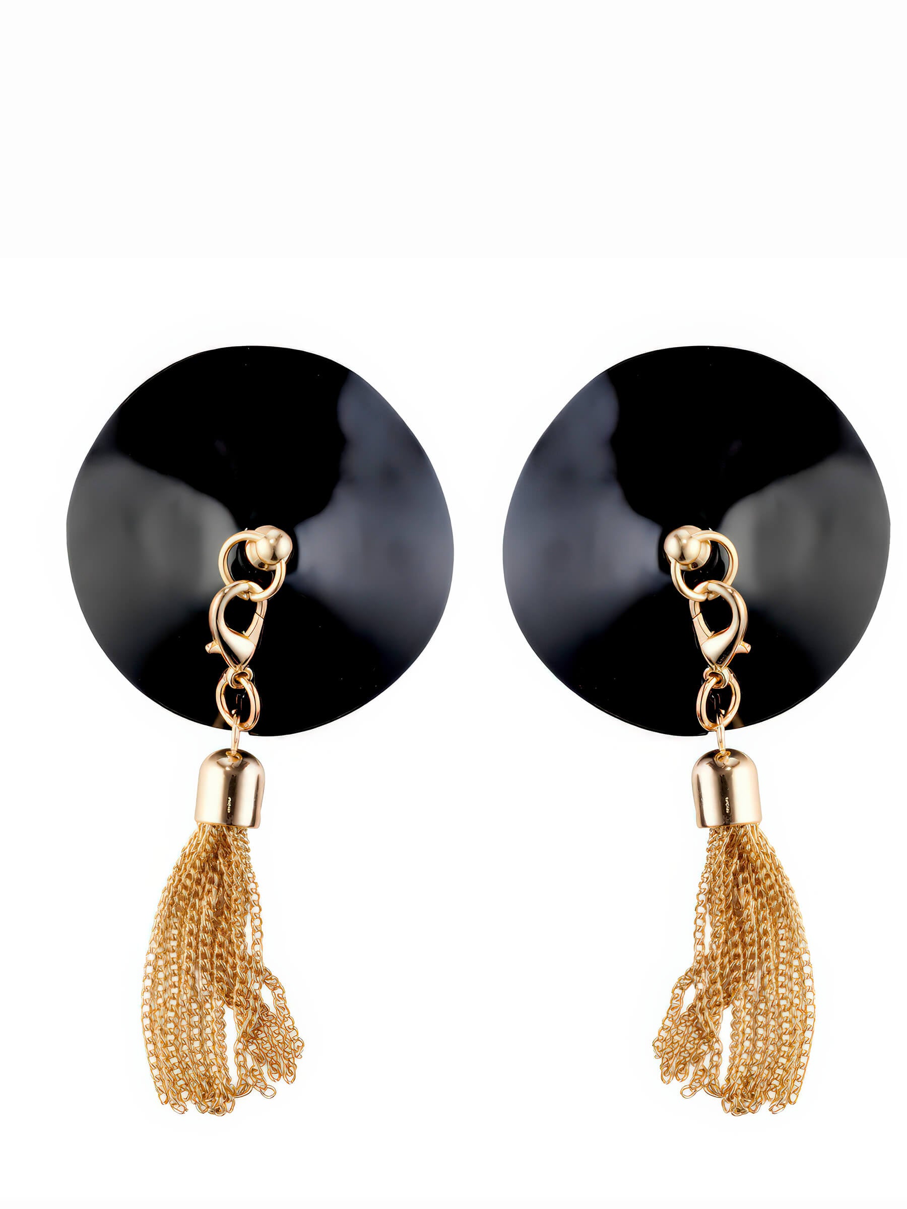 O-Ring Pasties Lackschwarz / Gold