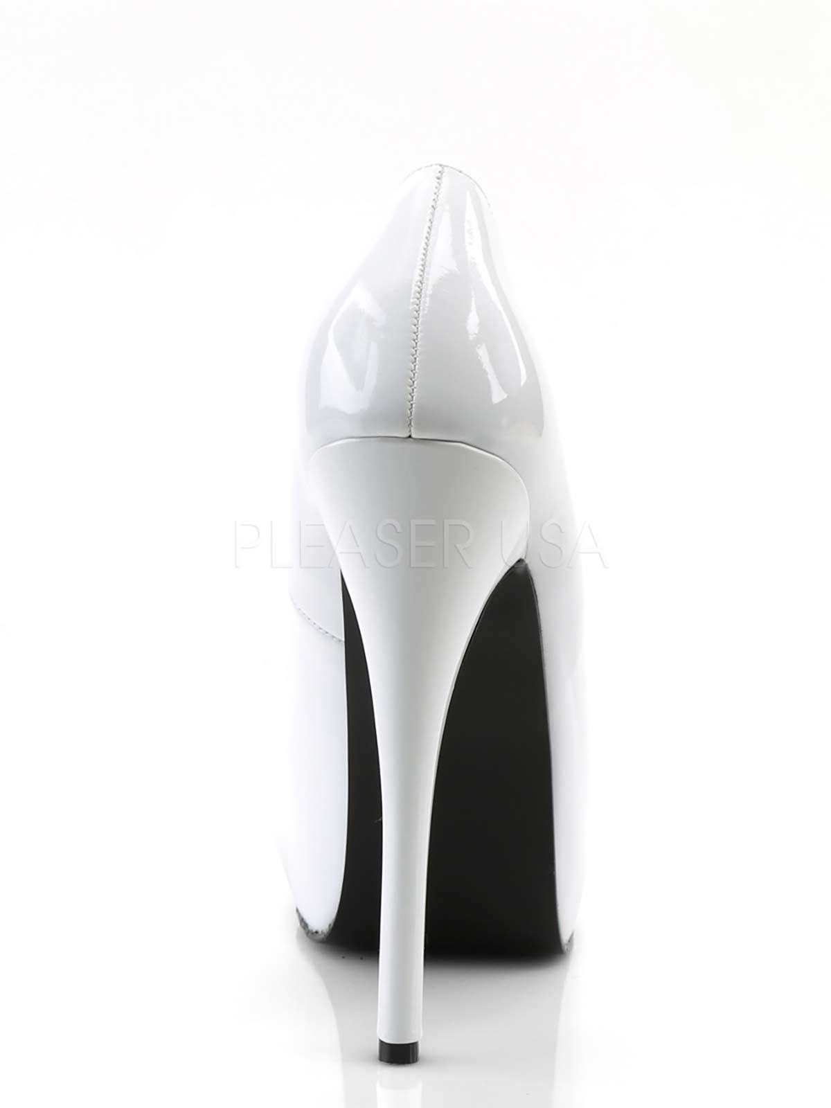 Plateaupump, Pump, Plateaupumps, Fersenstopp, Weisser Lackpump, Lackheels, Plateauschuh, Lackweiss, weiss, Peeptoe, klassischer Plateaupump, Damenplateauschuh, Lack, weisser Highheel