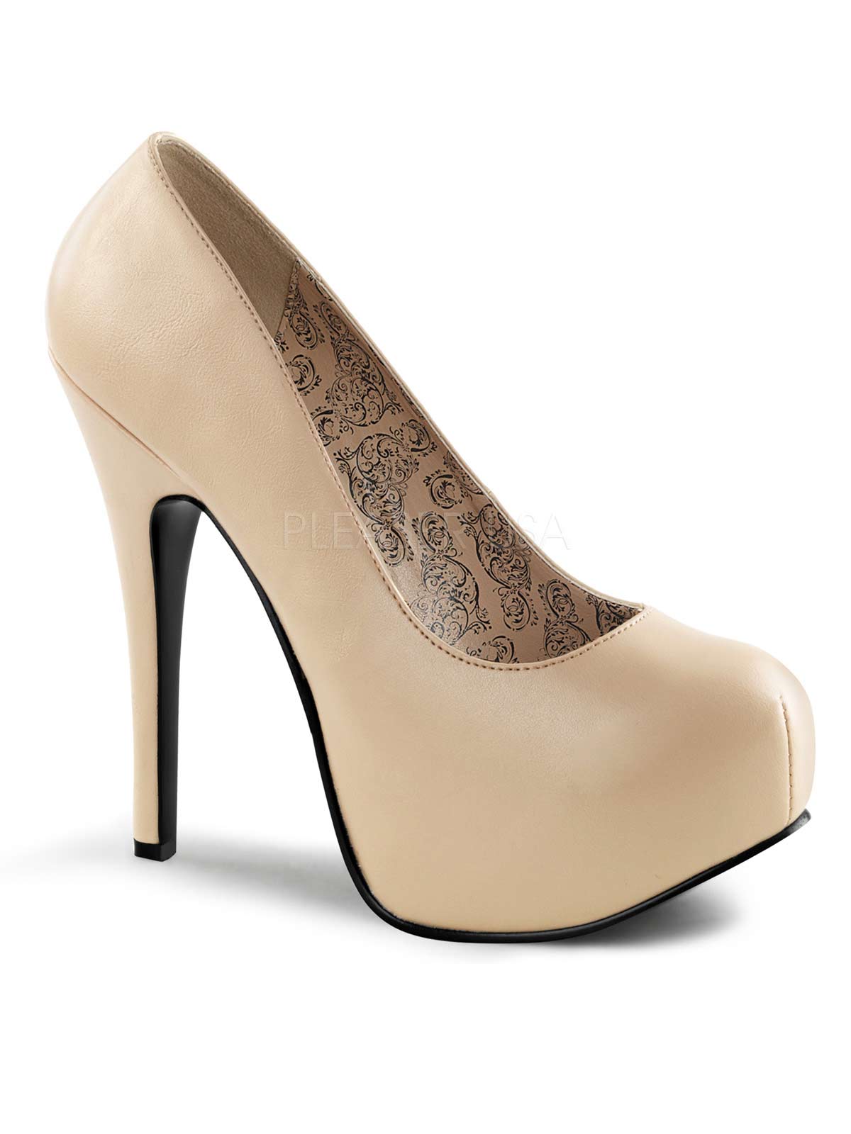 Plateaupump, Pump, Plateaupumps, Übergrößen, Beige, Lederhighheel , Plateauschuh, lederbeige, Haut, lederfarben, Klassischer Plateaupump, Damenplateauschuh, Leder, Beiger Highheel, Haut