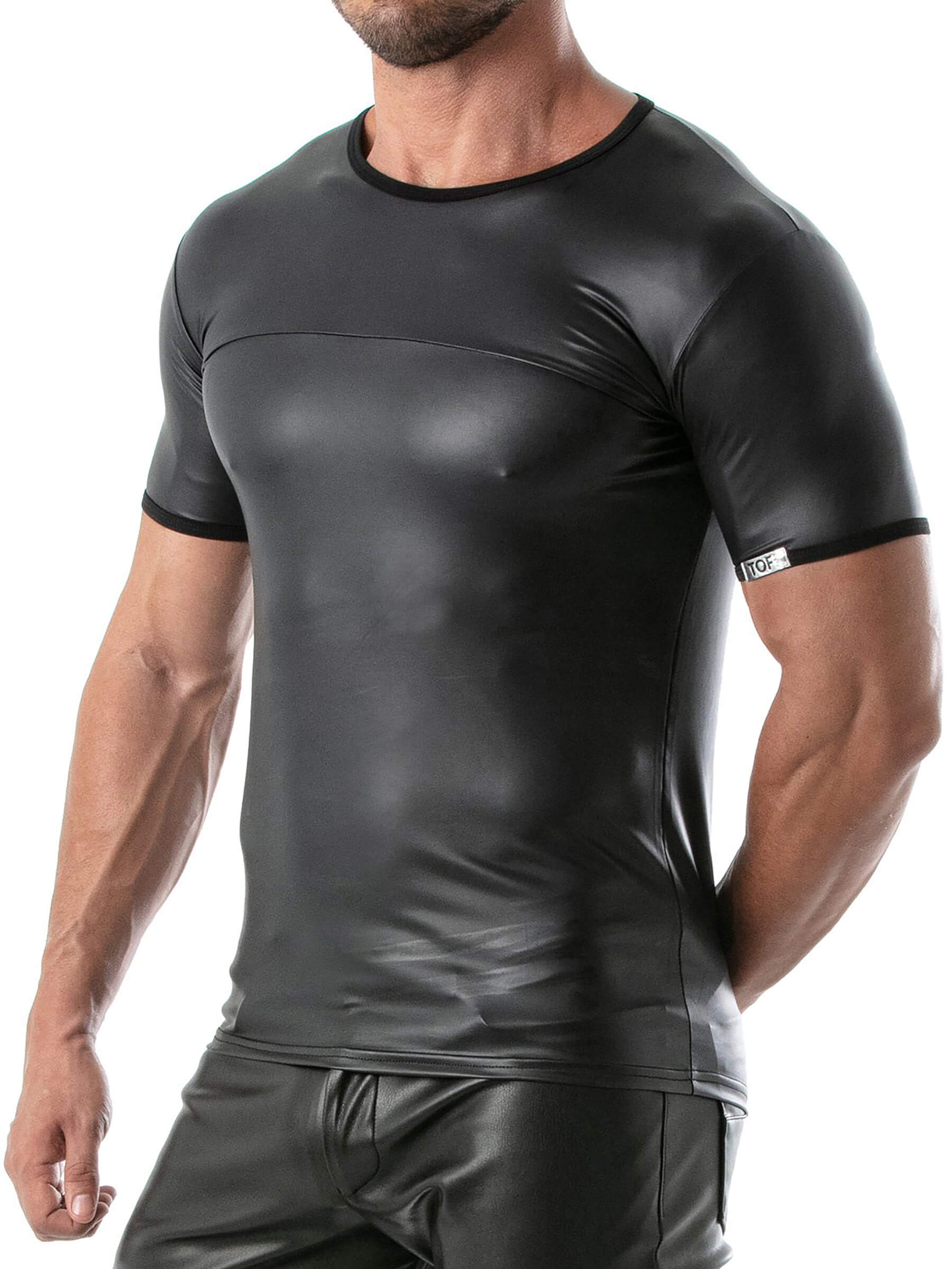 Men's Faux Leather T-Shirt