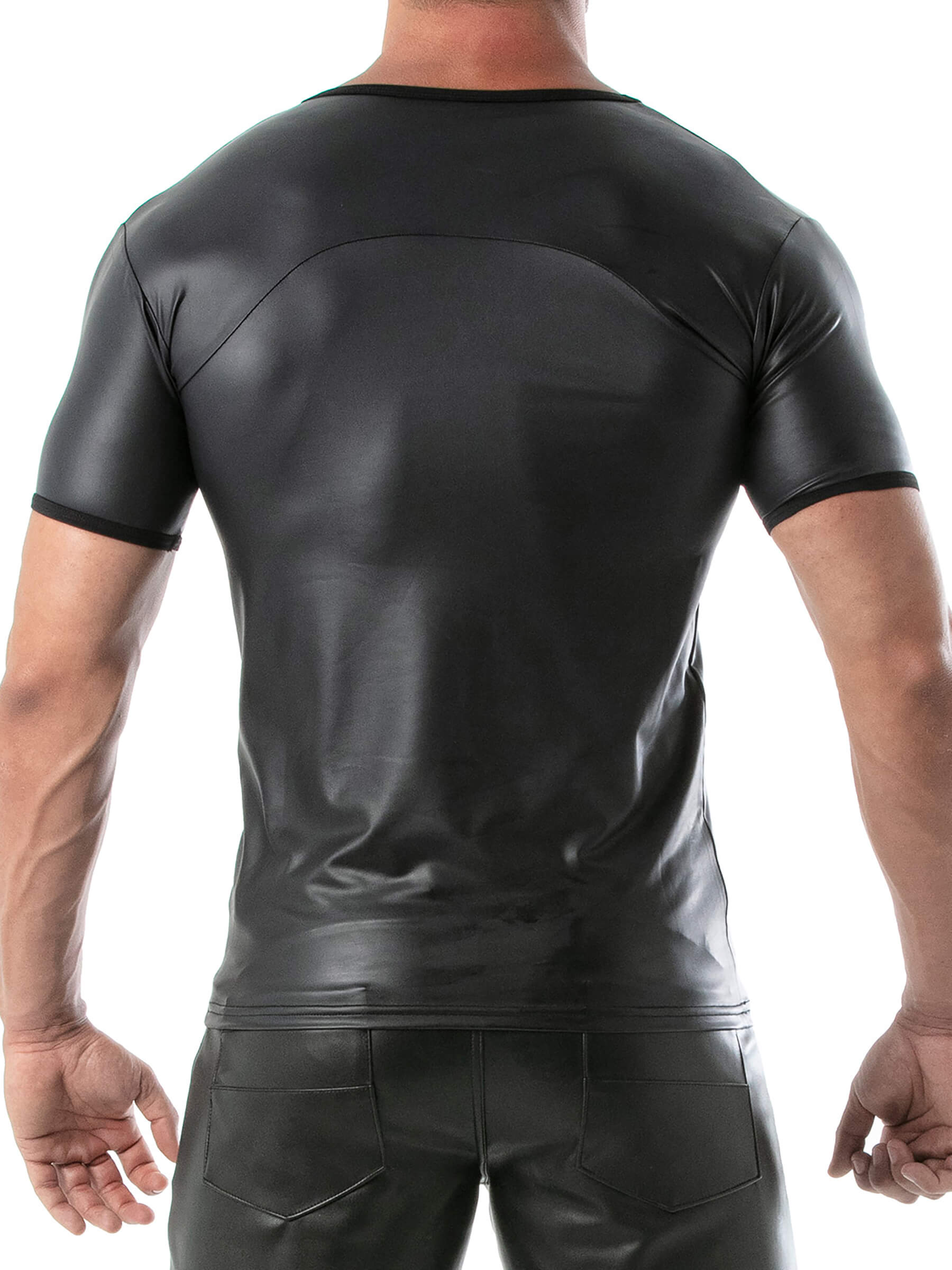 Men's Faux Leather T-Shirt