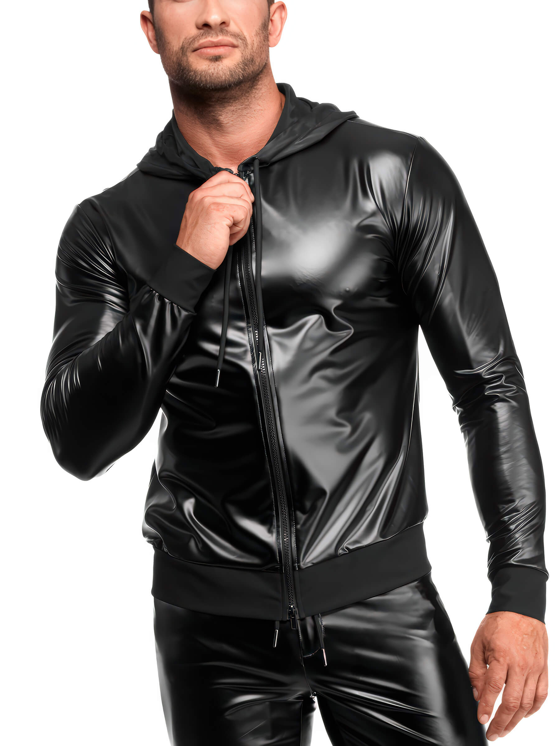 Wetlook Herren Hoodie mit Reißverschluss