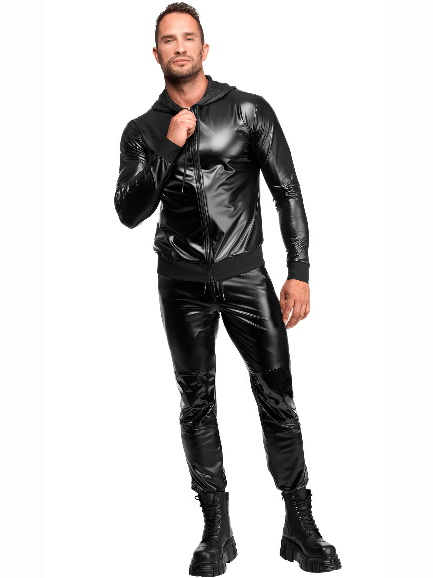 Wetlook Herren Hoodie mit Reißverschluss