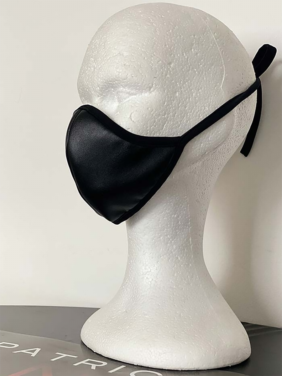 Women's Mask - Faux Leather Black