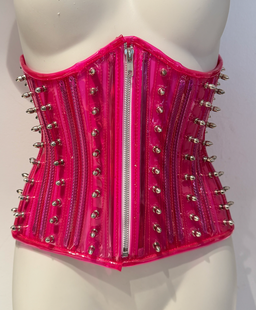 PVC Unterbrust Korsett - SPIKE BABE - Zipper