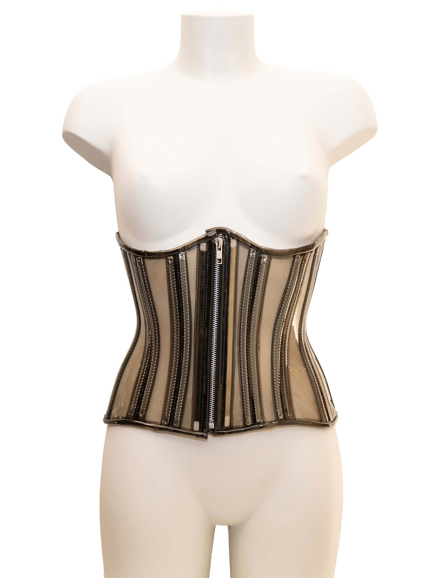 PVC Unterbrust Korsett - Transparent Black - Mara