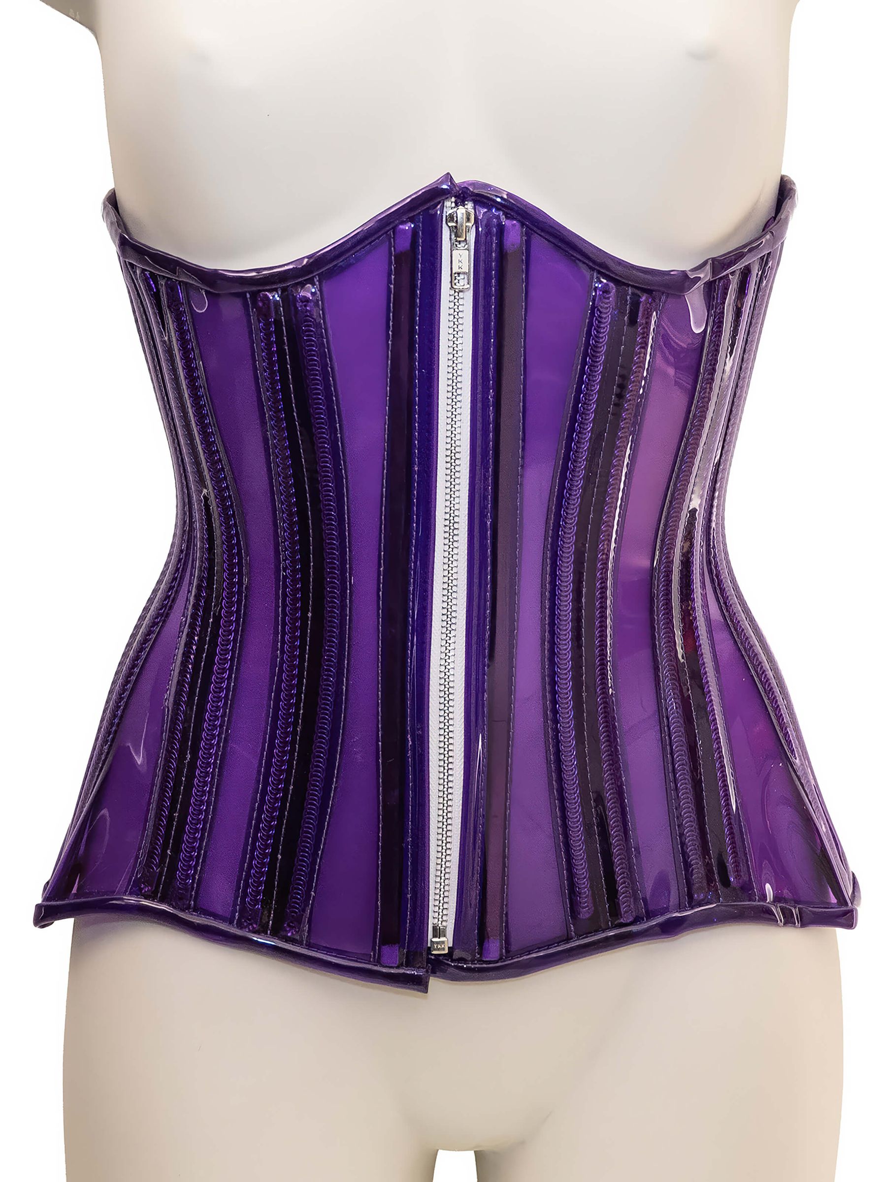 PVC Unterbrust Korsett - Transparent Purple