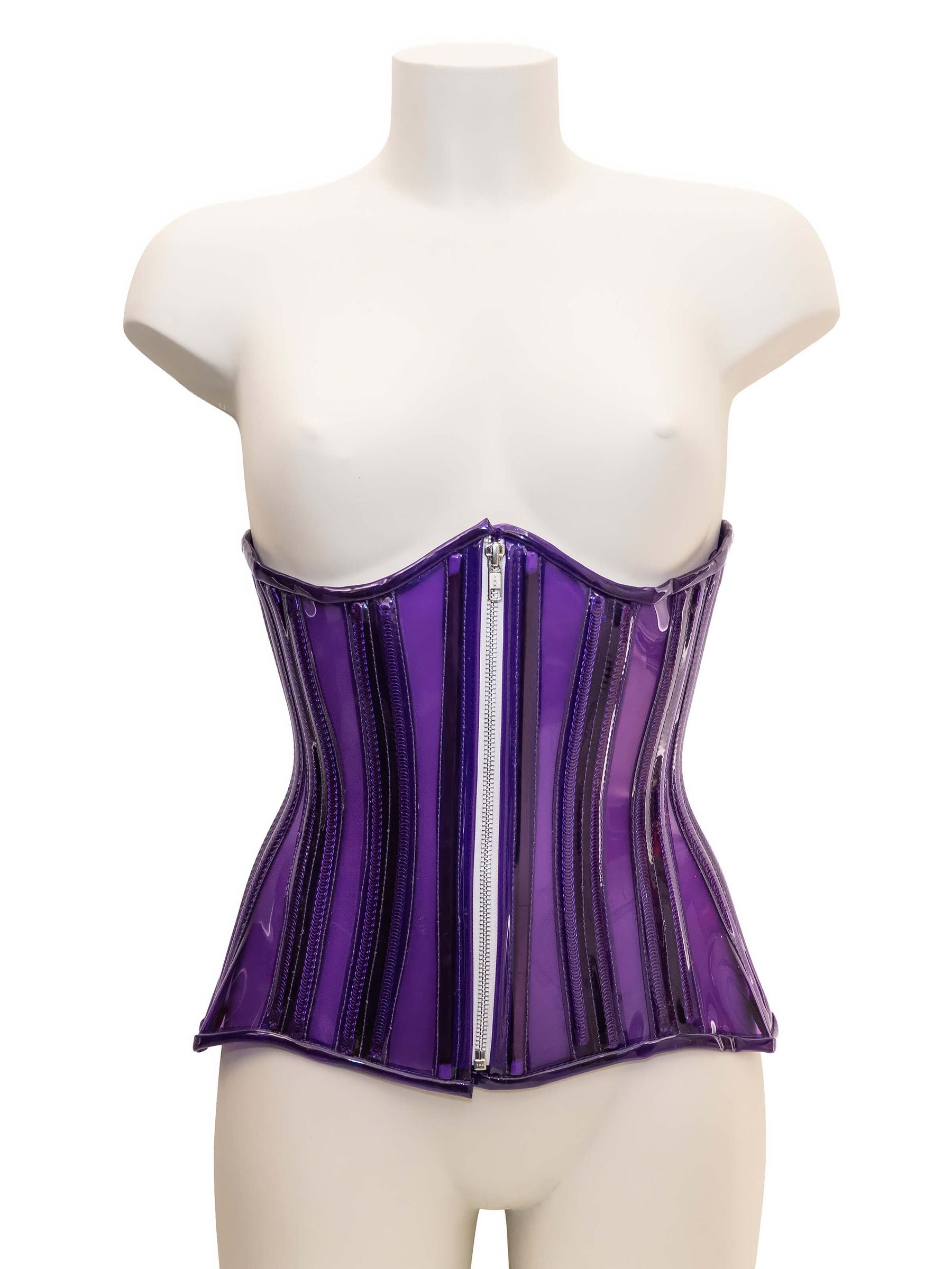 PVC Unterbrust Korsett - Transparent Purple