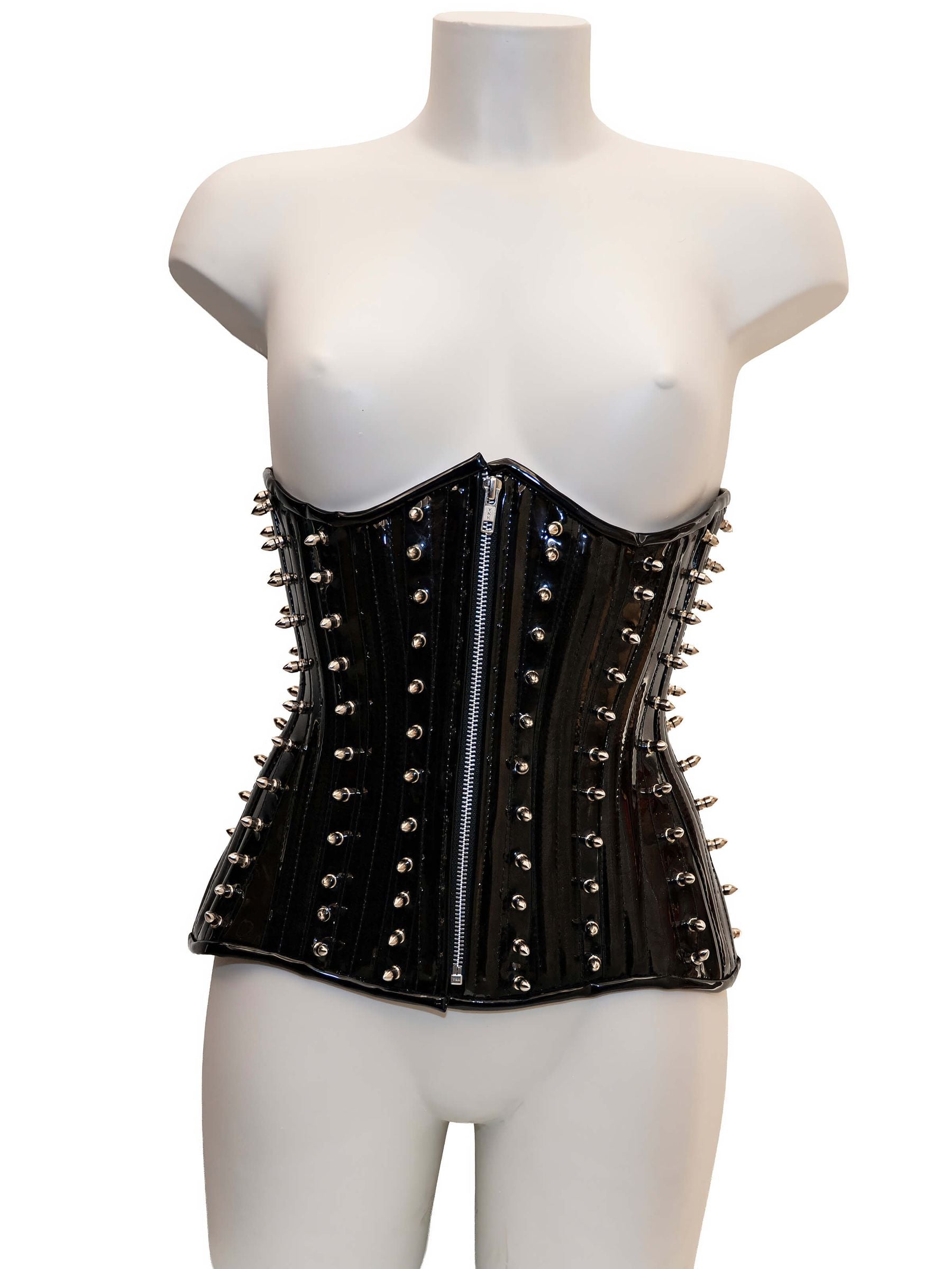 PVC Unterbrust Korsett - Black SPIKE DIVA