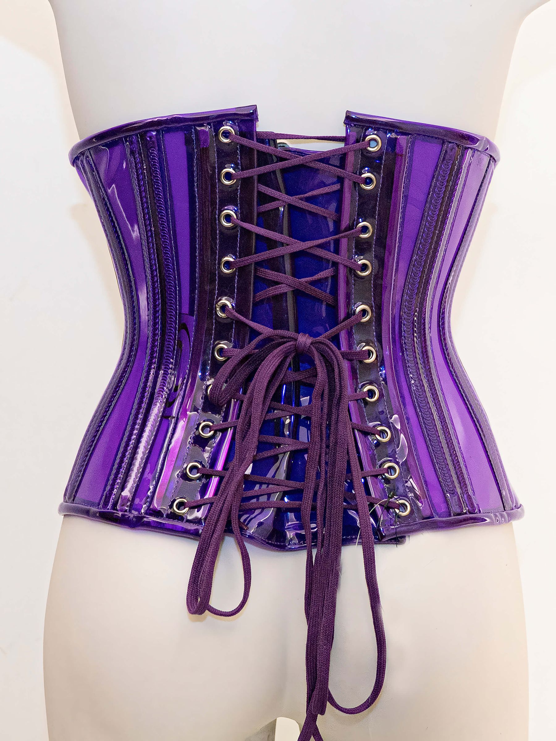 PVC Underbust Corset - Transparent Purple Alexa