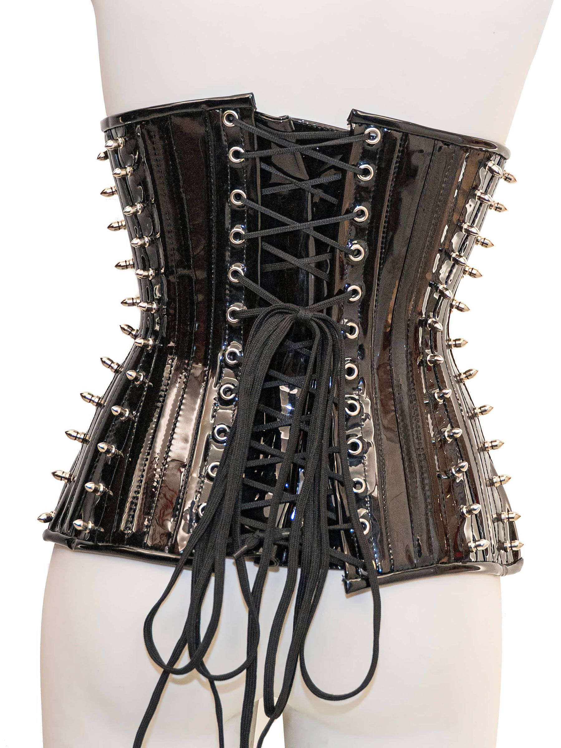 PVC Unterbrust Korsett - Black SPIKE DIVA