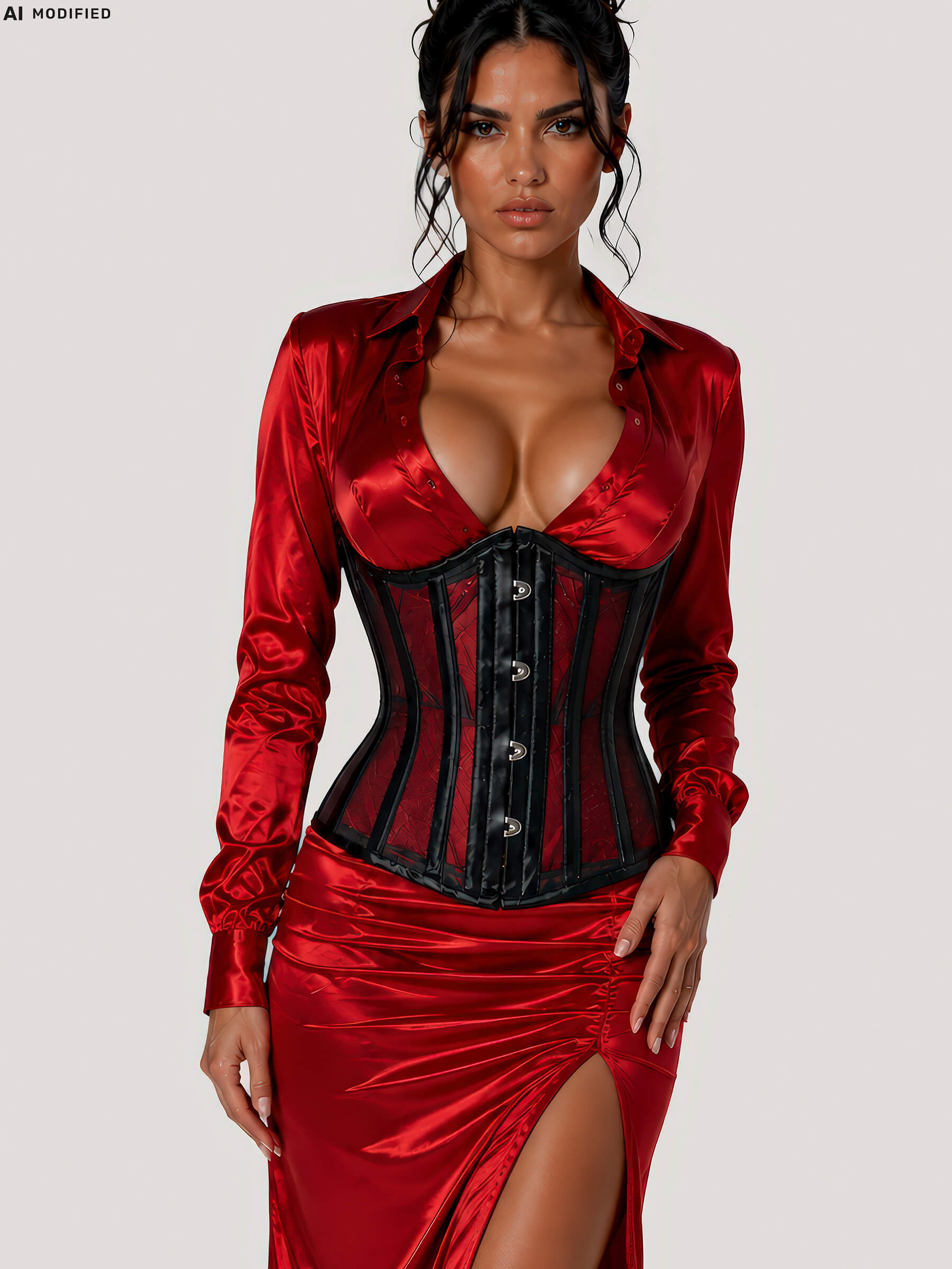 SATIN - GINA MESH - Taillenkorsett – Waspie Korsett