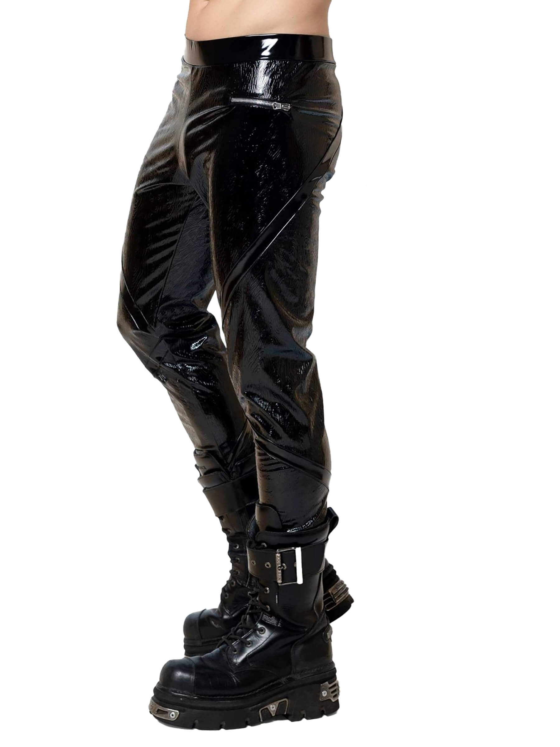 Designer men's leggings GUNNAR patent trousers