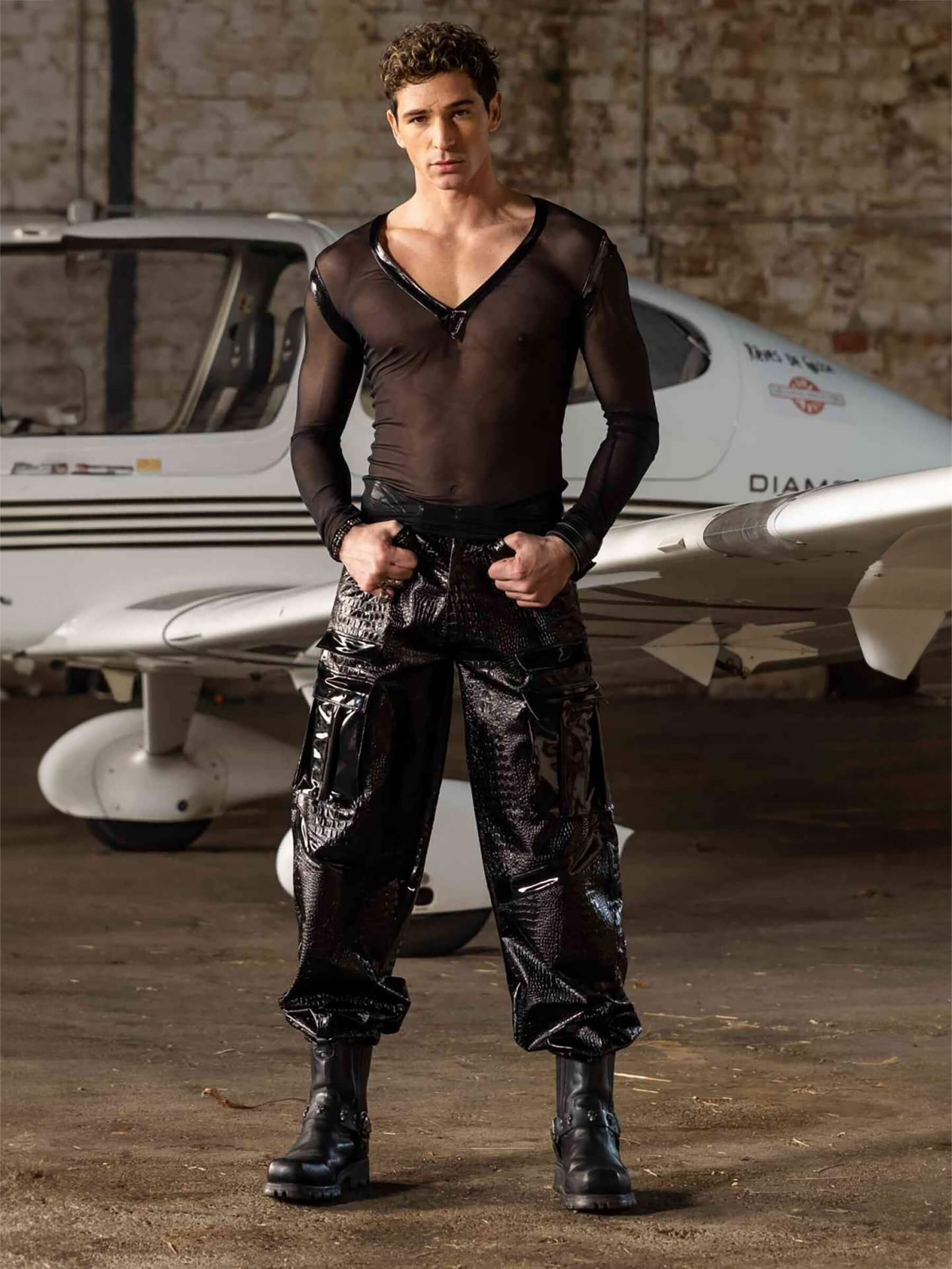 Designer trousers RAGNAR - men's patent trousers