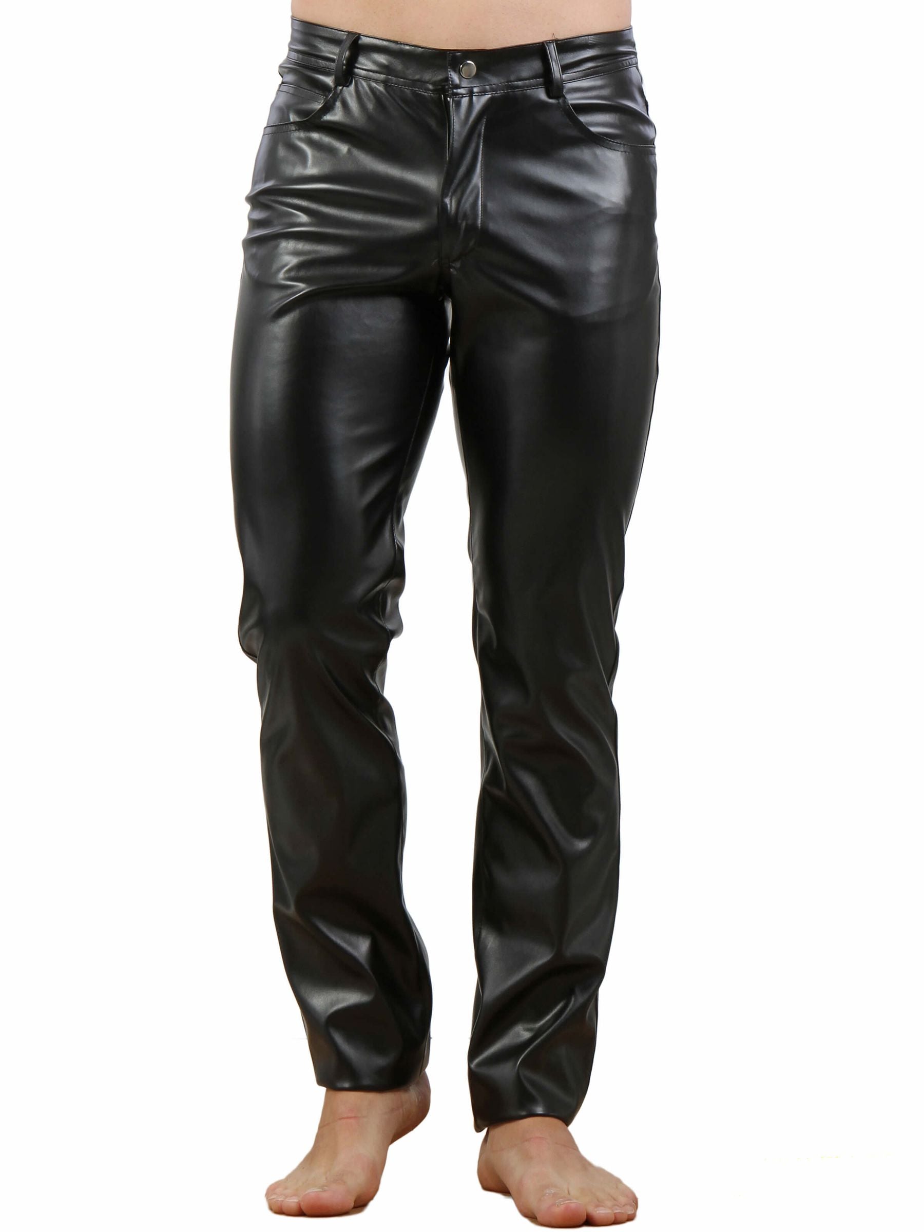 Herren Kunstleder Hose