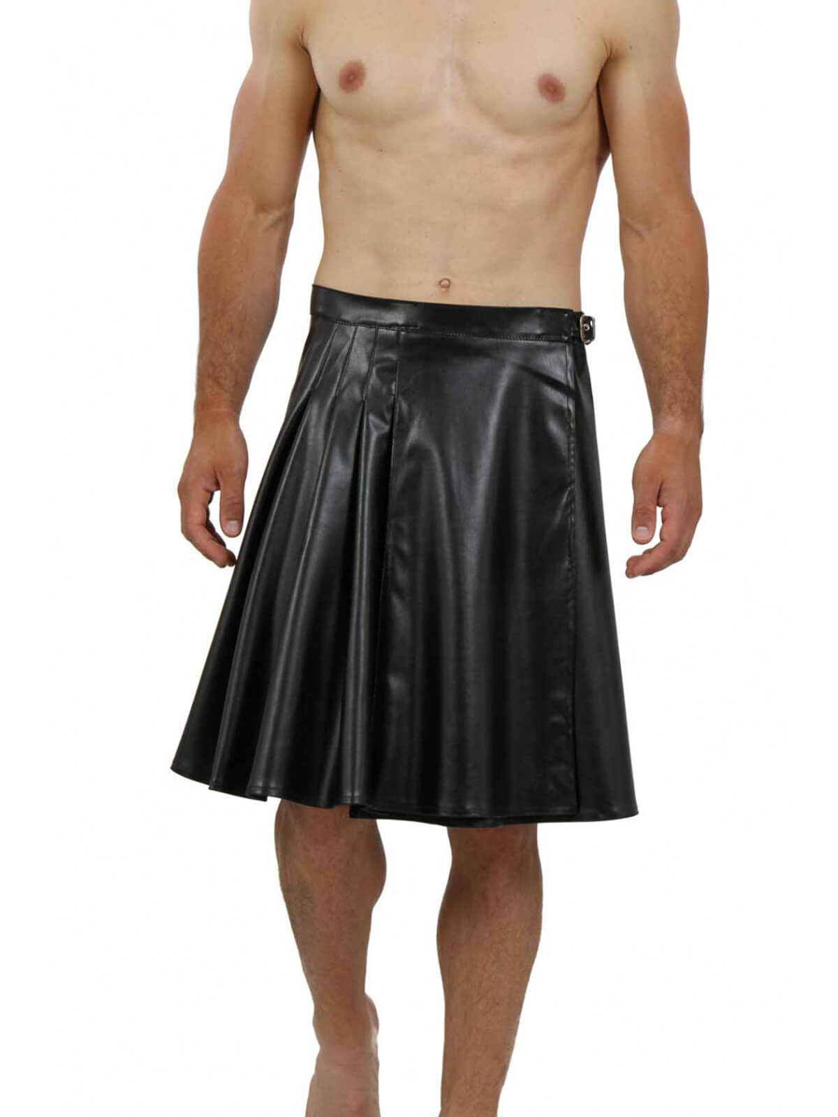 Faux leather men's kilt